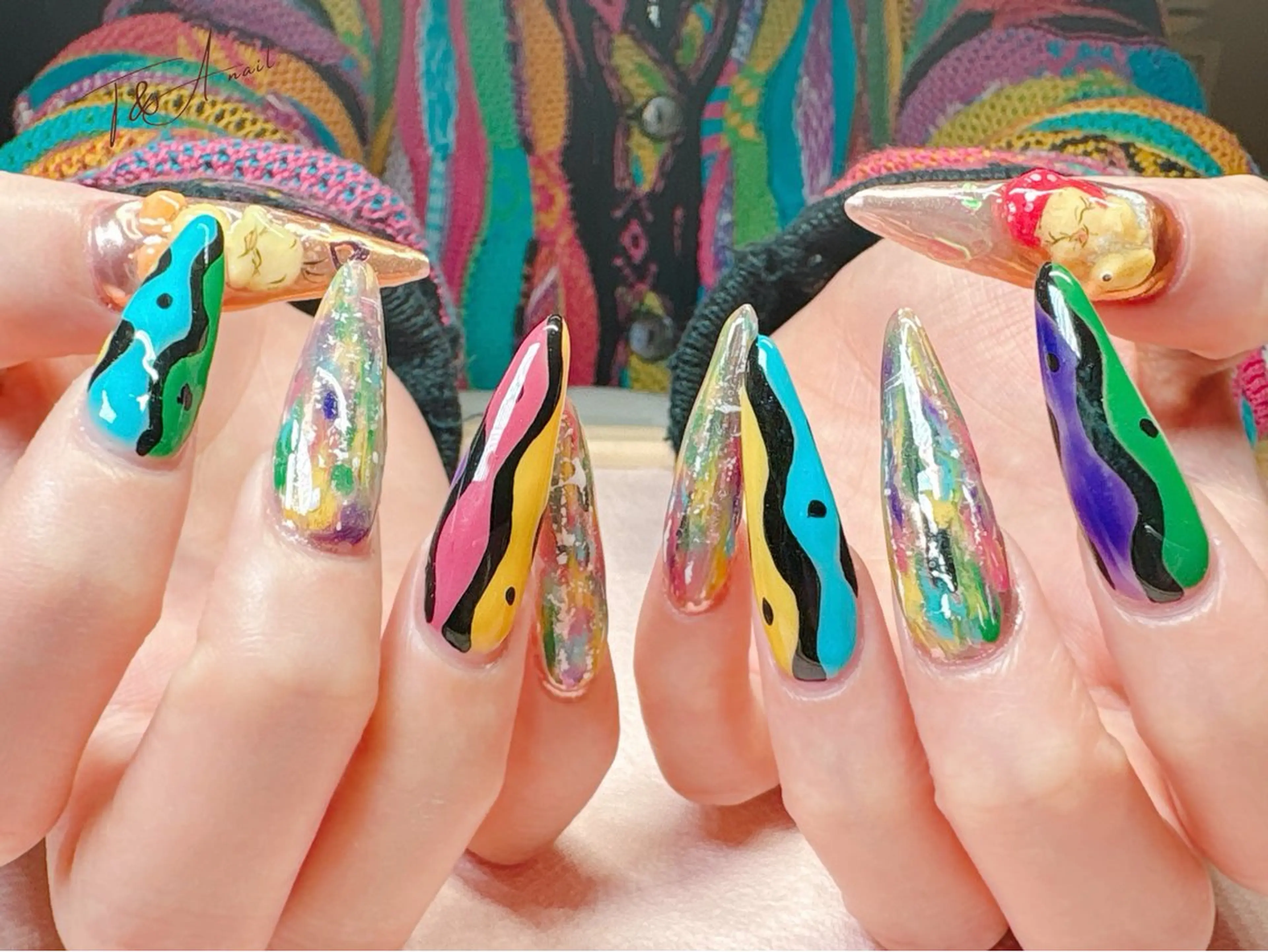 ネイル 長さ出し ジェルネイル ロングネイル スカルプネイル ハンドネイル T&A nailのネイルデザイン