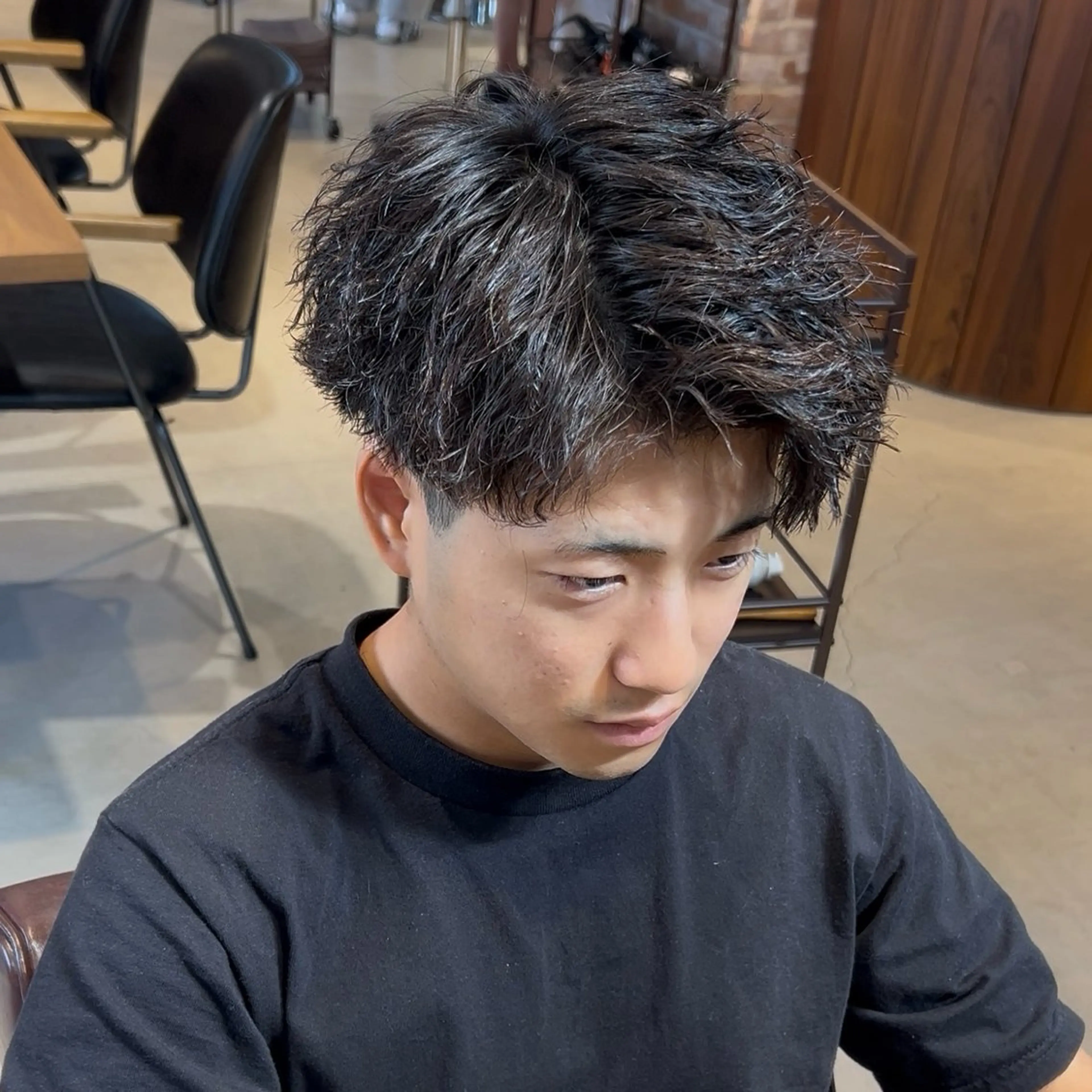 パーマ メンズ カット パーマ 安達 脩人のヘアスタイル