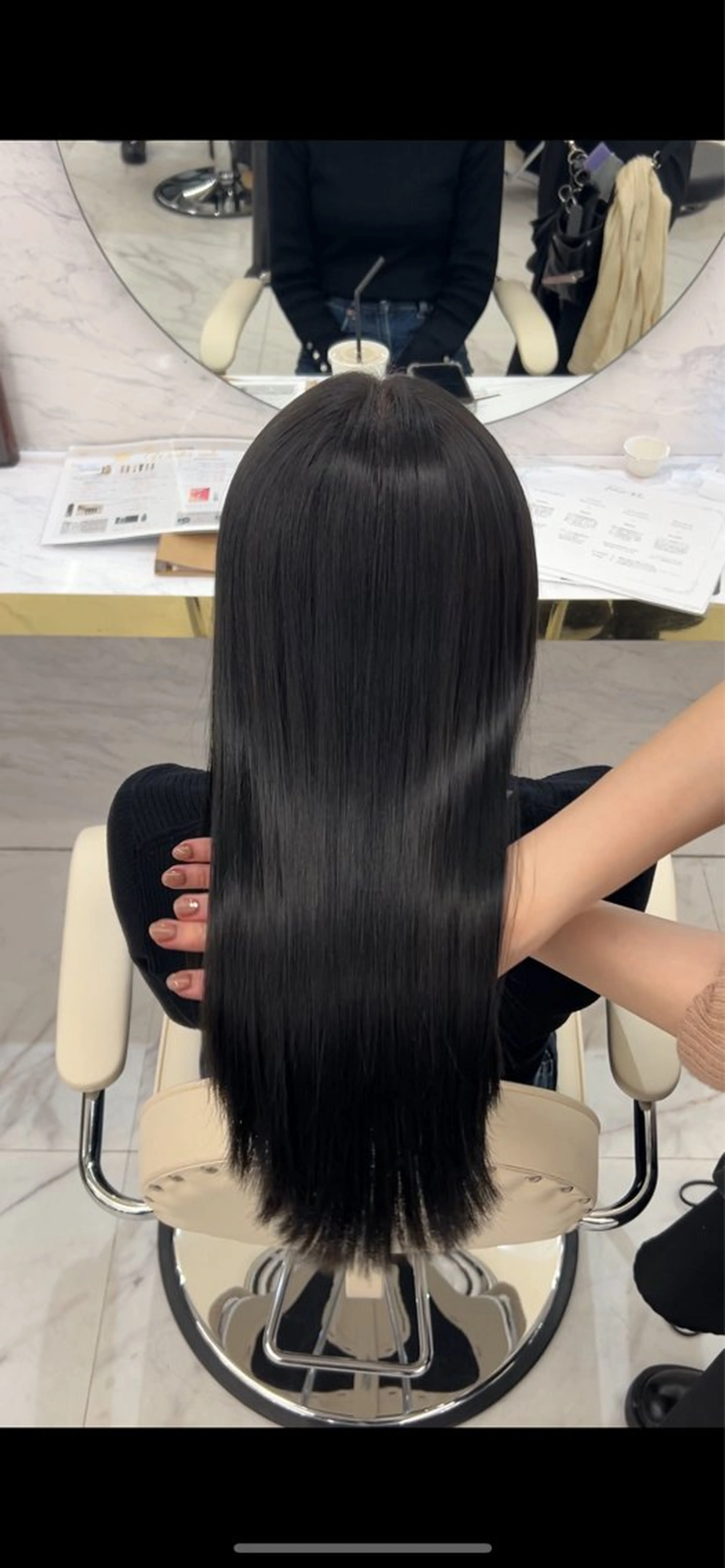 ロング カラー ヘアアレンジ 髪質改善 縮毛矯正 酸性ストレート カット ヘアカラー 縮毛矯正 トリートメント mao透明感カラー 似合わせヘアメイクのヘアスタイル