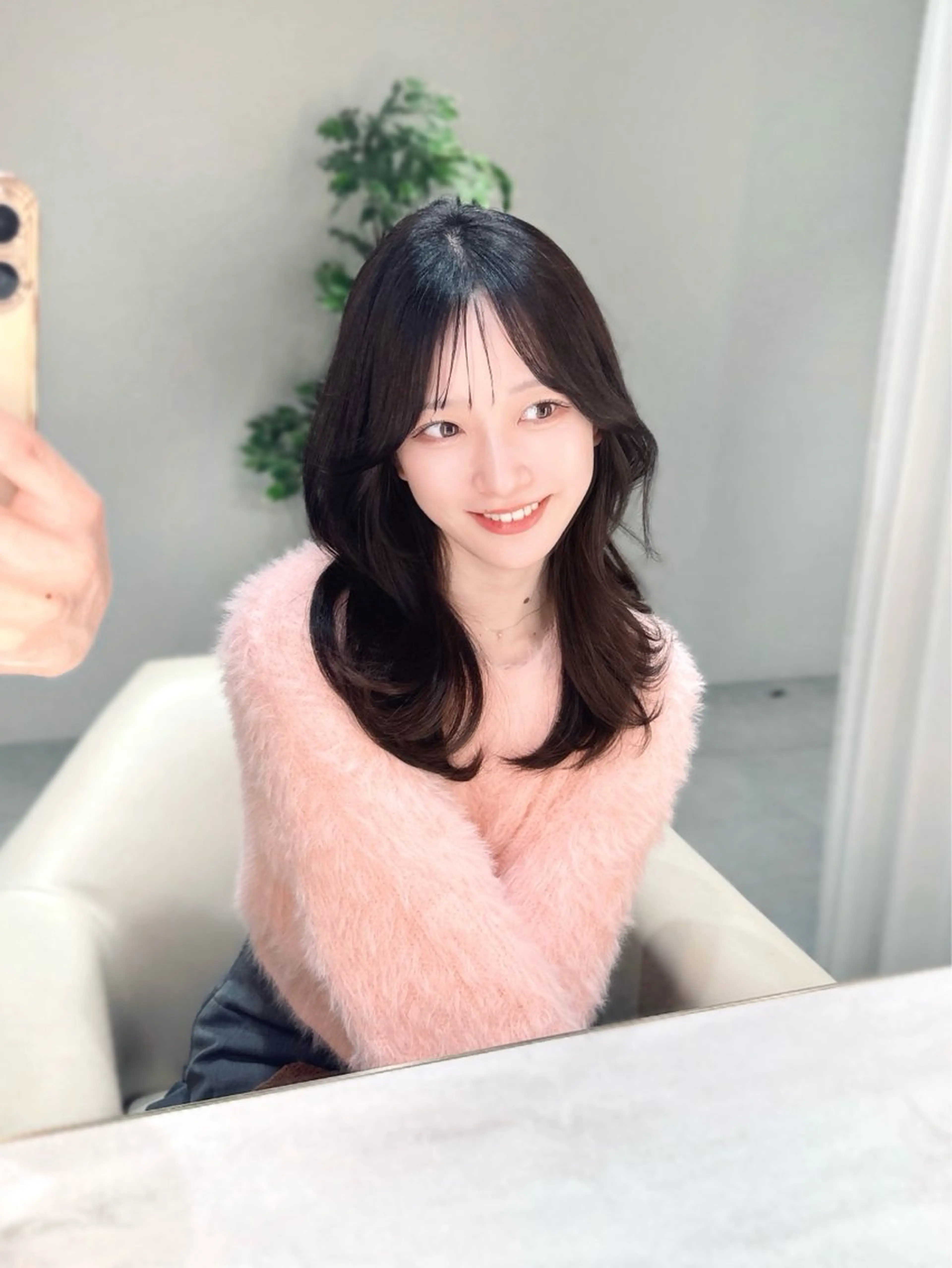 ミディアム カラー カット ヘアカラー トリートメント ヘッドスパ ヘアセット 韓国ヘア/レイヤー/ 顔まわり/りょーとのヘアスタイル