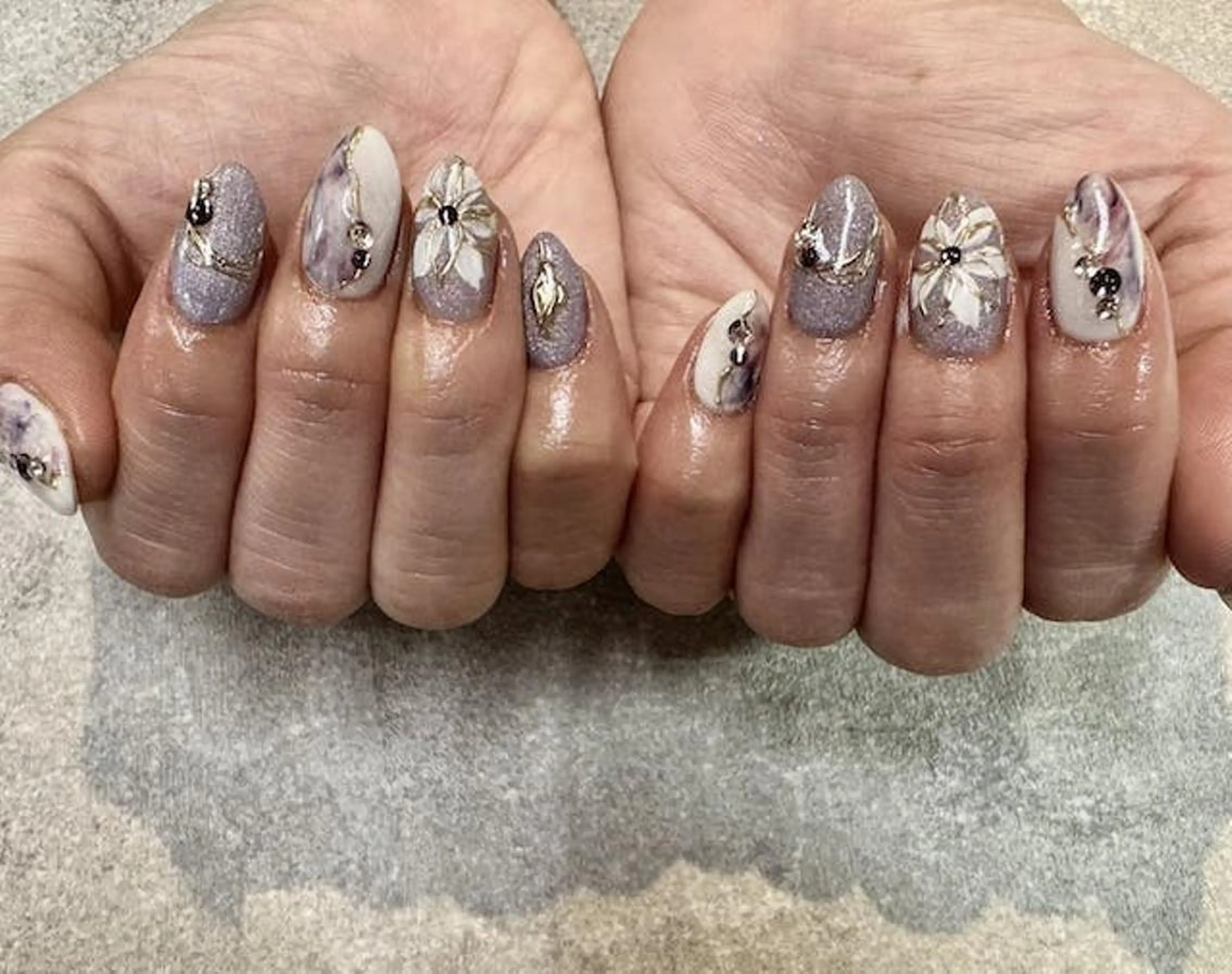 ネイル アートネイル イースター フラワーネイル ジェルネイル マグネットネイル FASTNAIL PLUS 新宿店のネイルデザイン