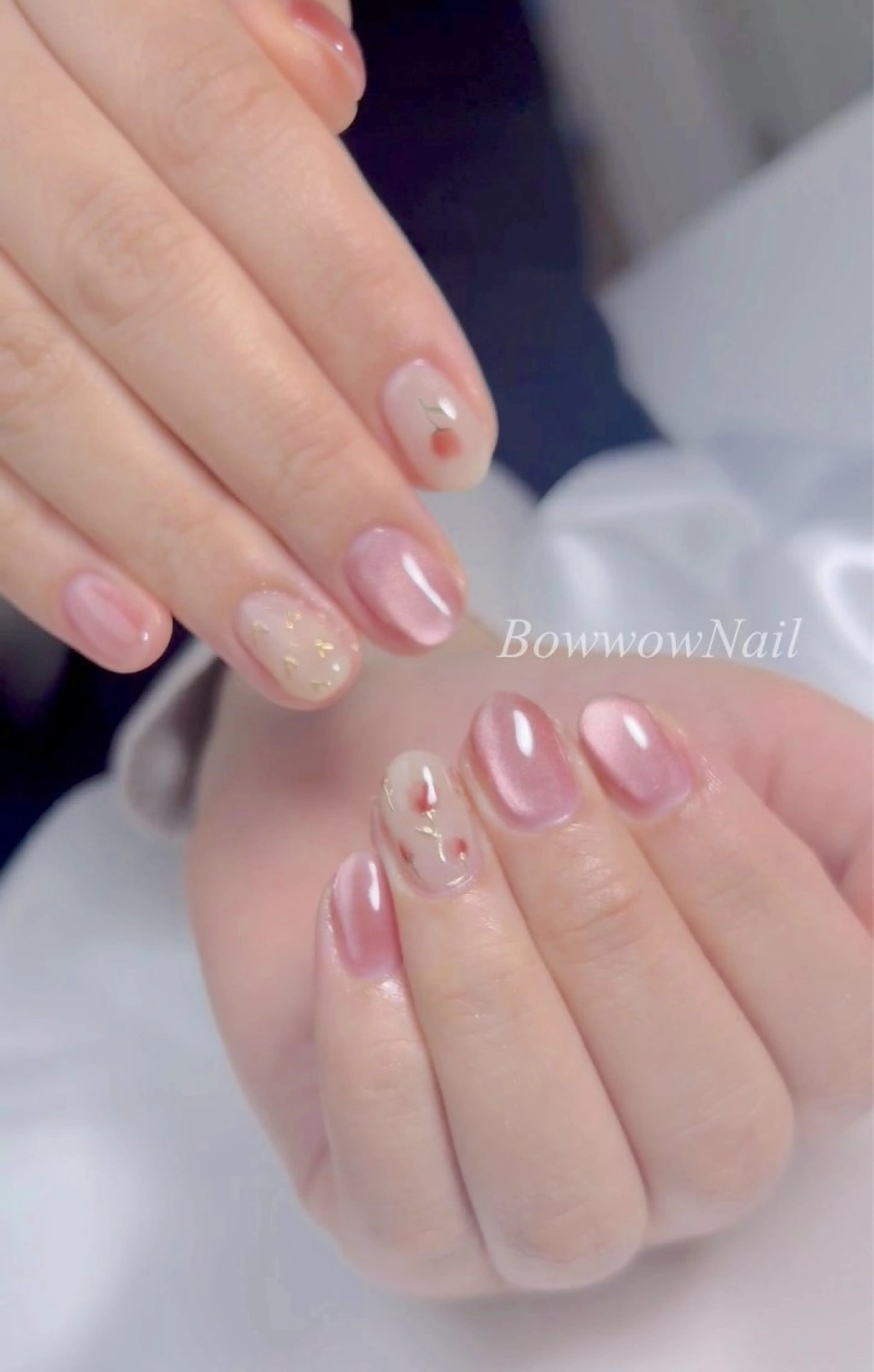 ネイル アートネイル 長さ出し シンプルネイル 春ネイル Bow wow Nail さや🧸のネイルデザイン