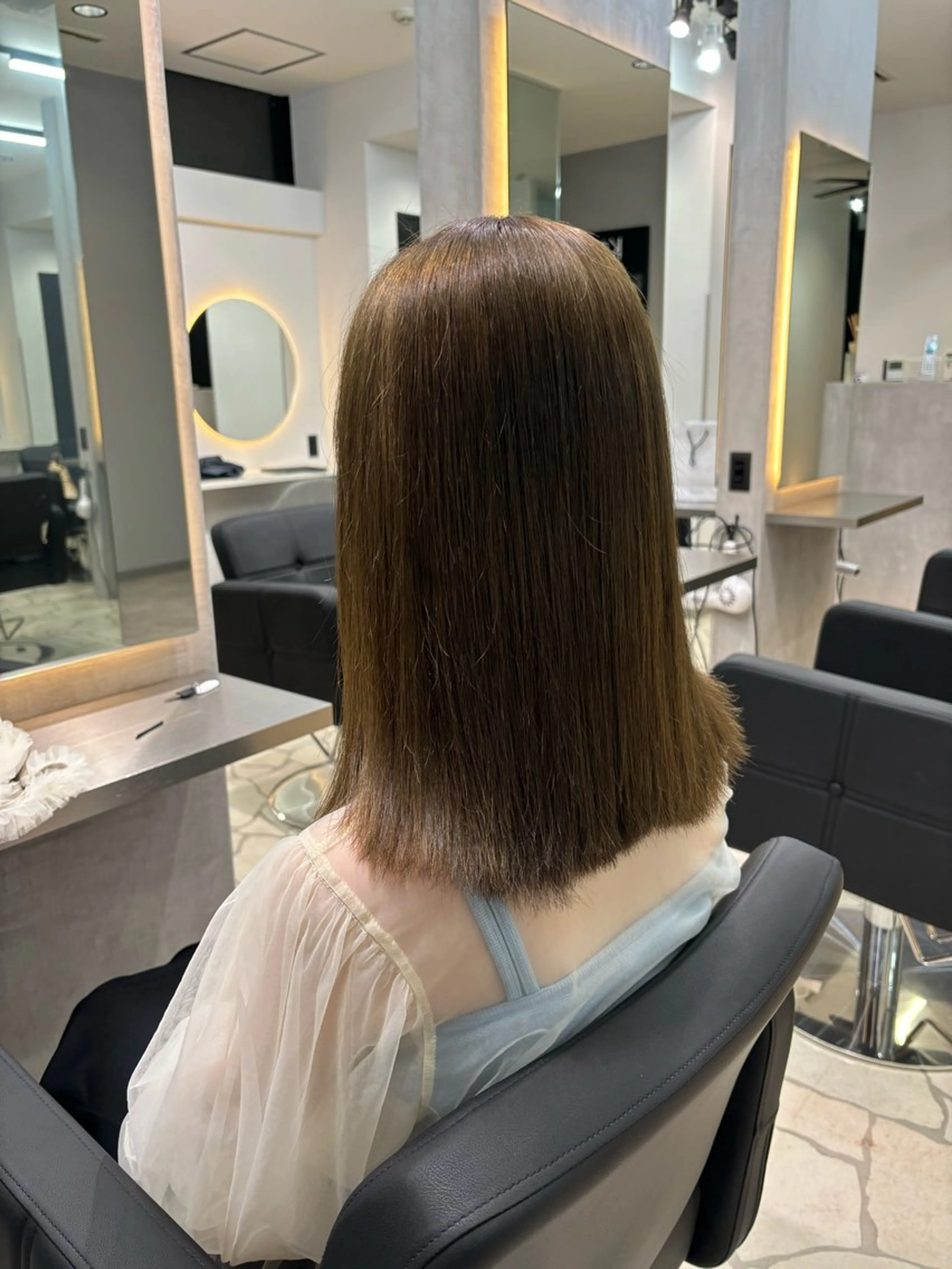 ミディアム カラー ヘアカラー lapis マリナのヘアスタイル