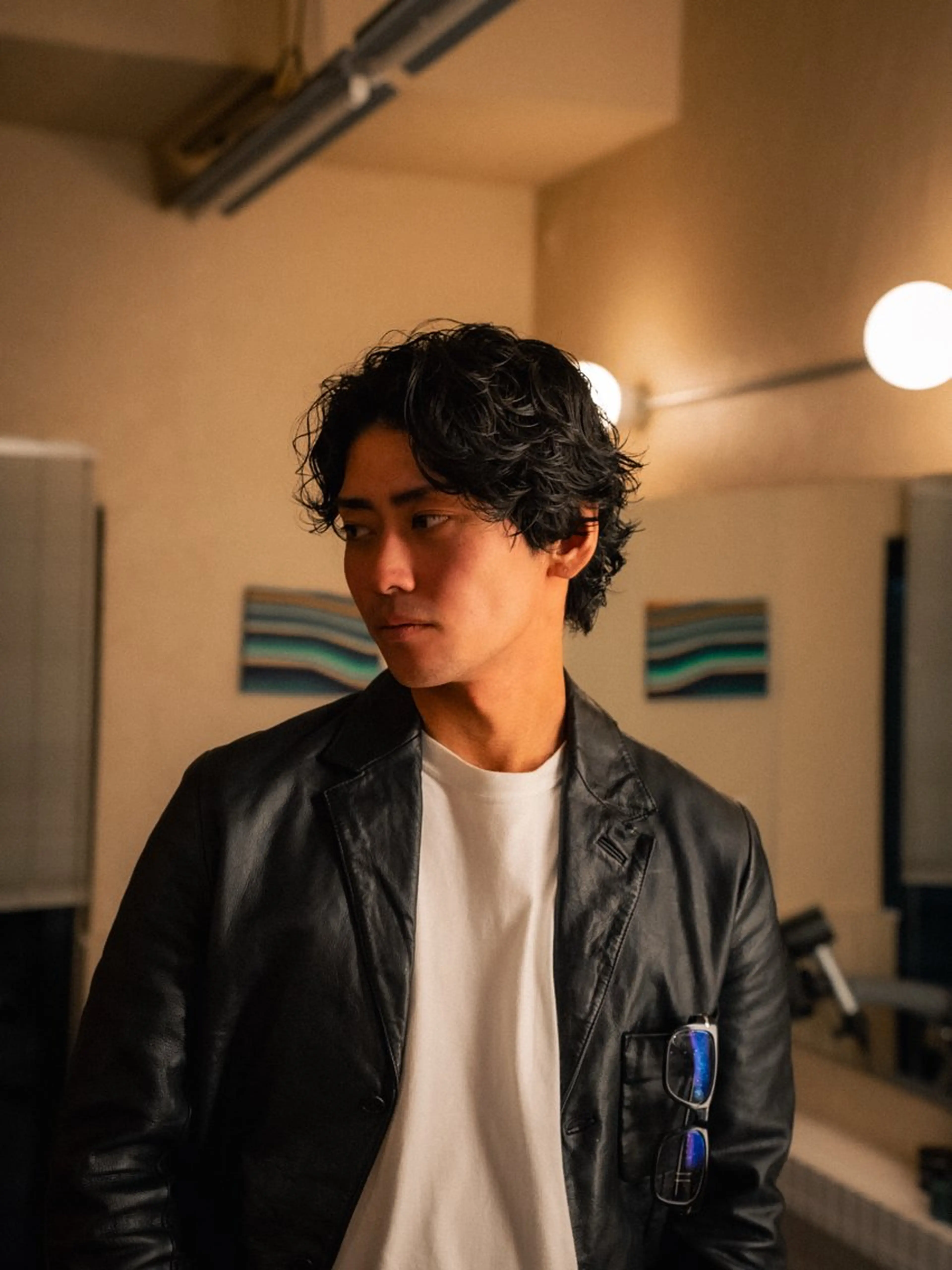 ミディアム カラー パーマ メンズ ミディアムパーマ メンズパーマ カット パーマ 🔗メンズサロン🔗 Kieのヘアスタイル