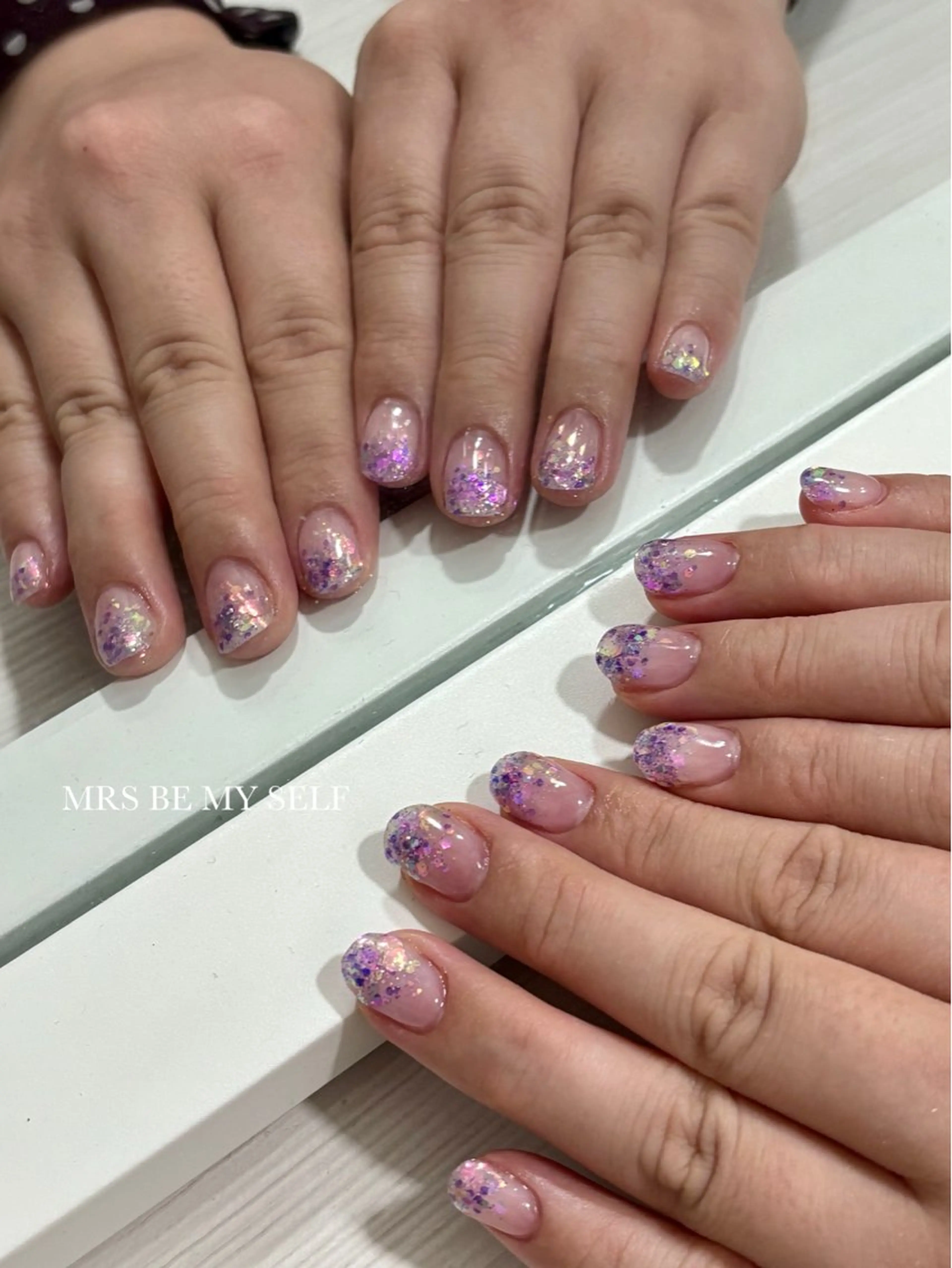 ネイル グラデーション ラメ(グリッター) ラメグラデーション ハンドネイル MRS/ miyu🎀のネイルデザイン