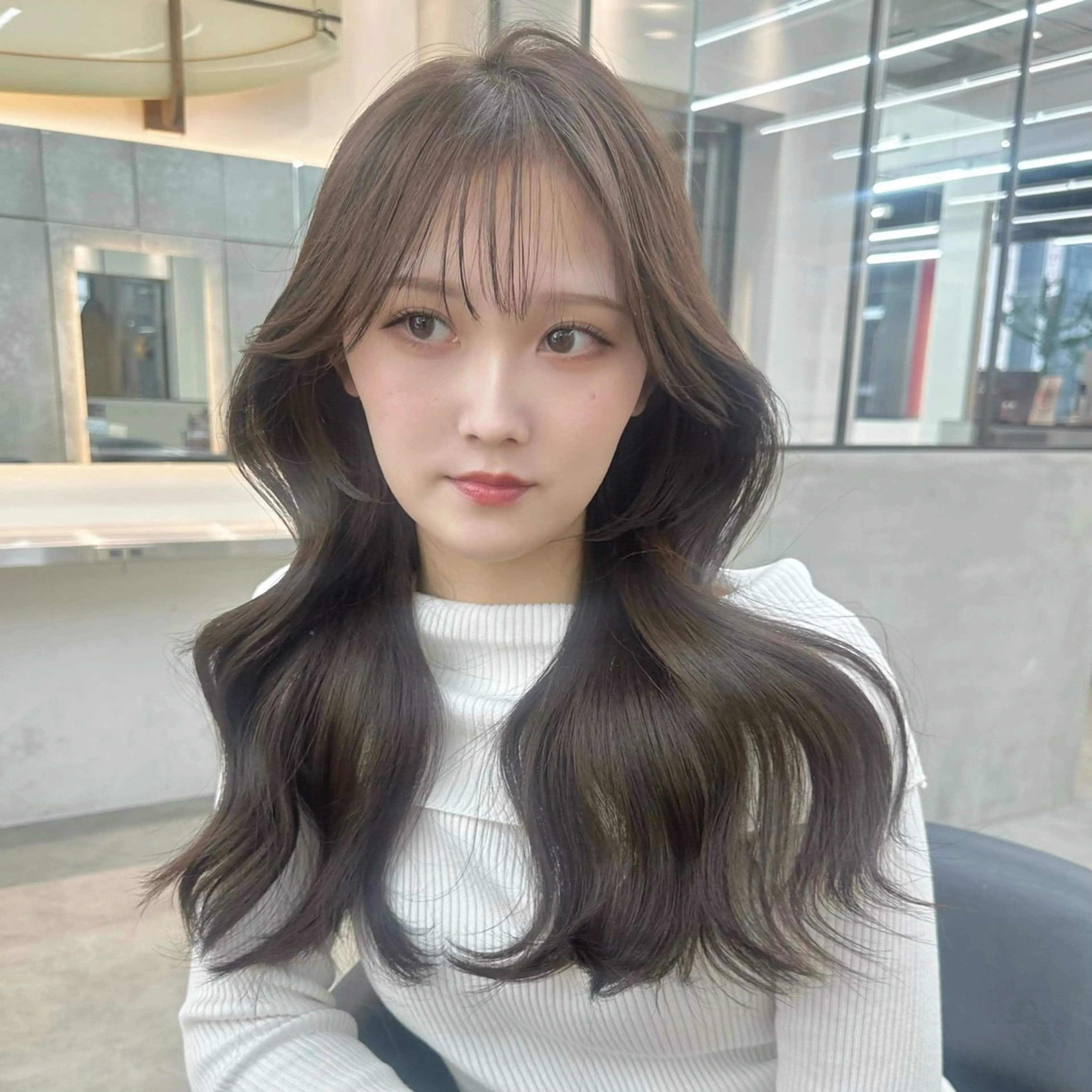 セミロング カラー パーマ カット ヘアカラー パーマ 縮毛矯正 トリートメント 縮毛矯正/ レイヤー/橋口のヘアスタイル