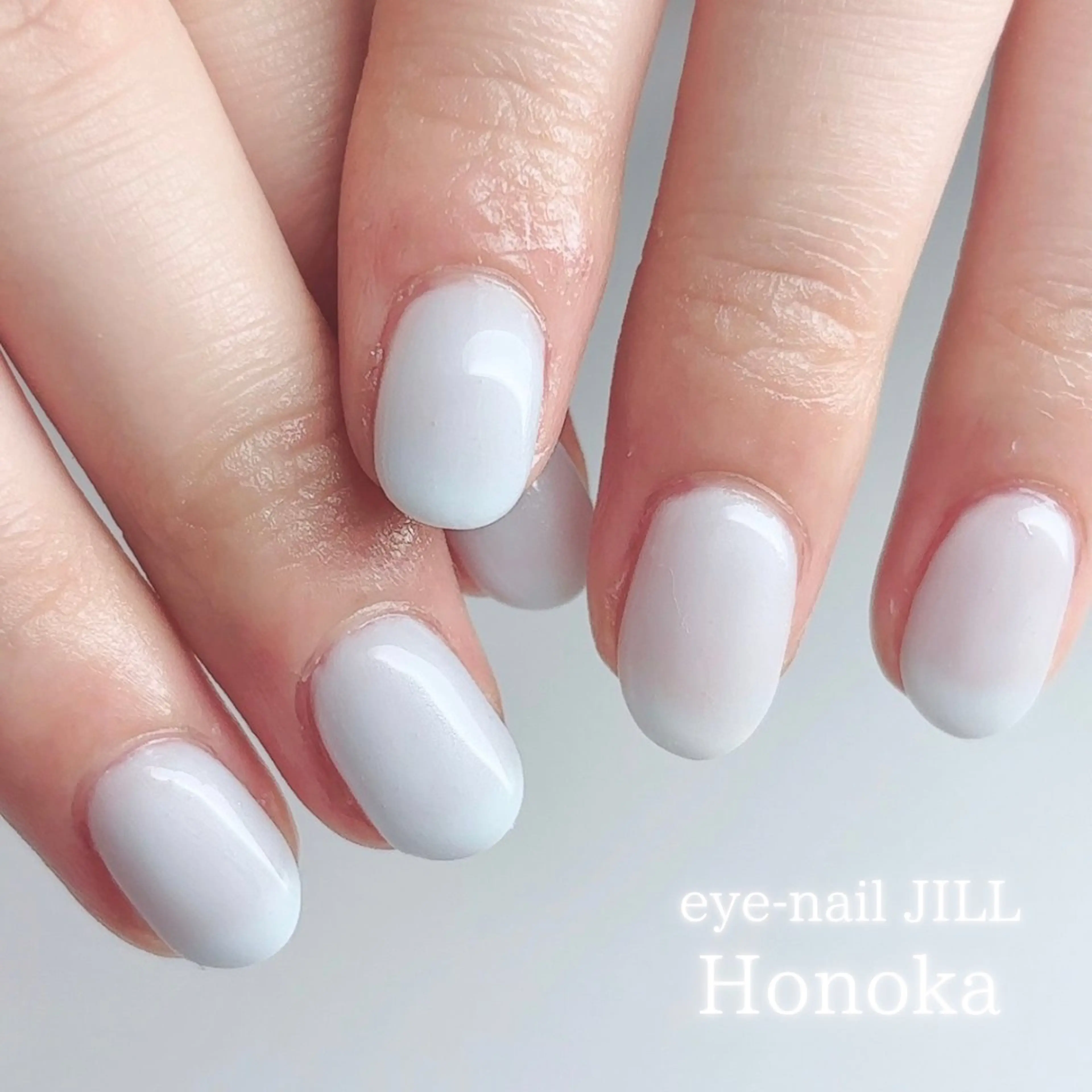 ネイル クリアネイル 水色 ワンカラーネイル JILL Honokaのネイルデザイン