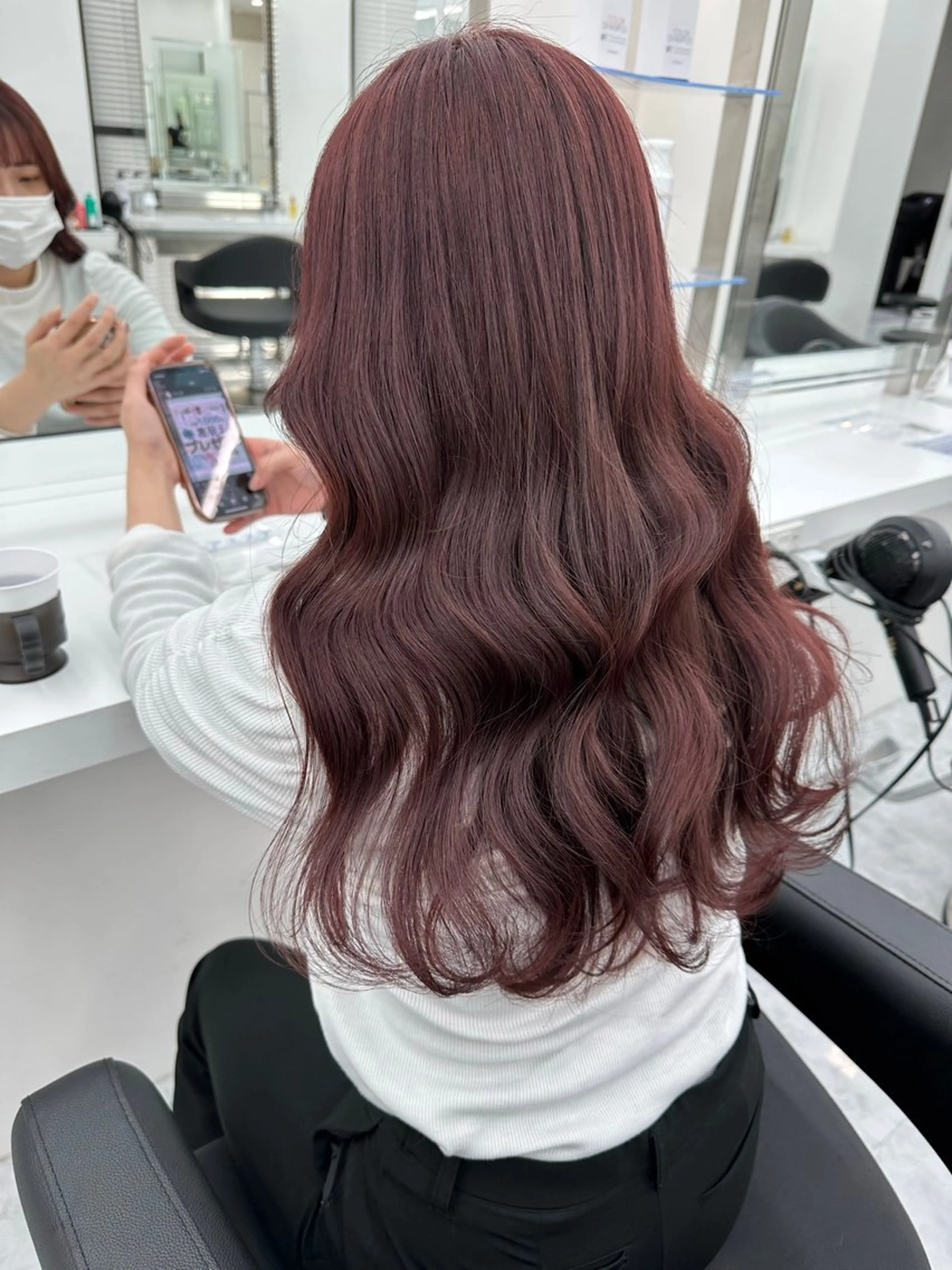 ロング カラー カット ヘアカラー トリートメント ヘアセット ダブルカラー 韓国ヘアKYONのヘアスタイル