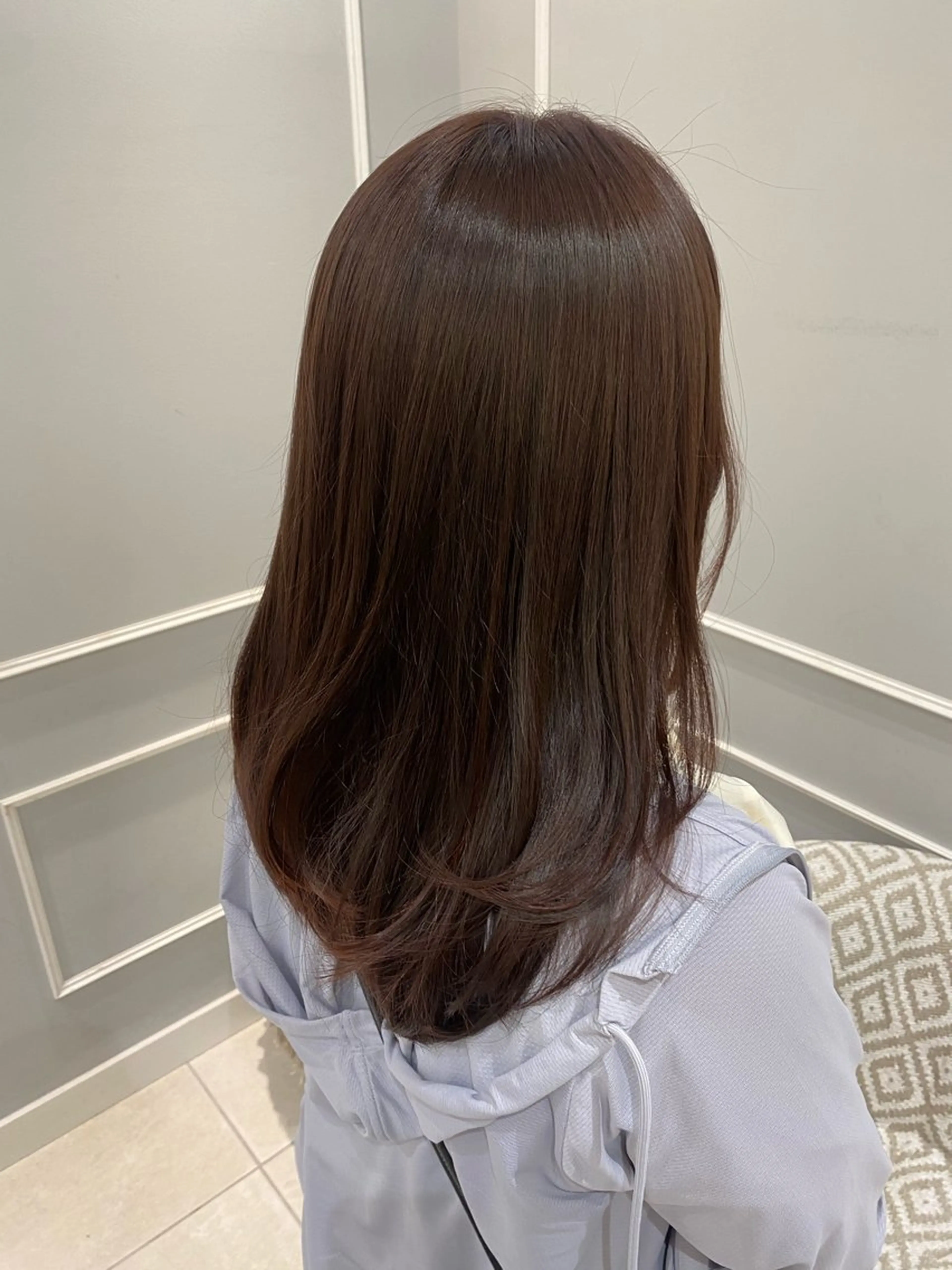 セミロング カット ヘアカラー 韓国ヘア🍒渡辺 咲🍒のヘアスタイル