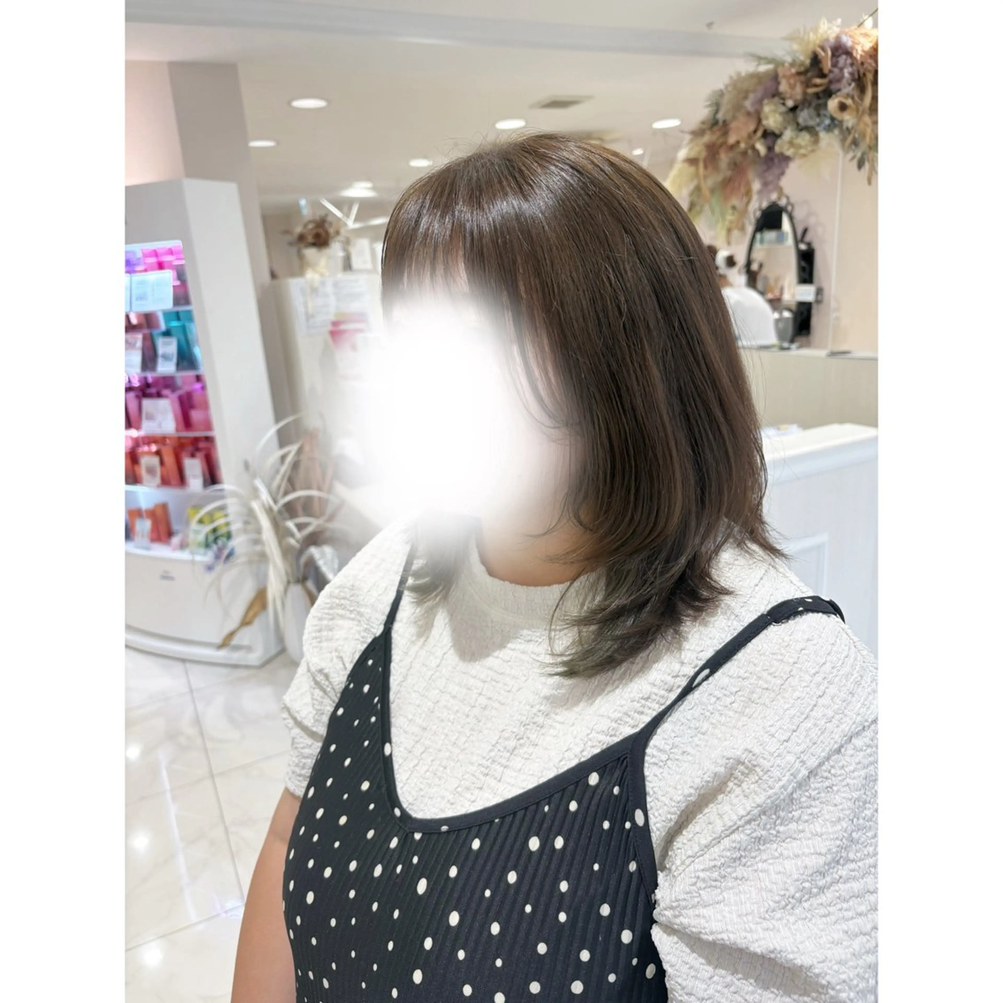 セミロング ヘアカラー 韓国ヘア 🎀中川綾乃🎀のヘアスタイル