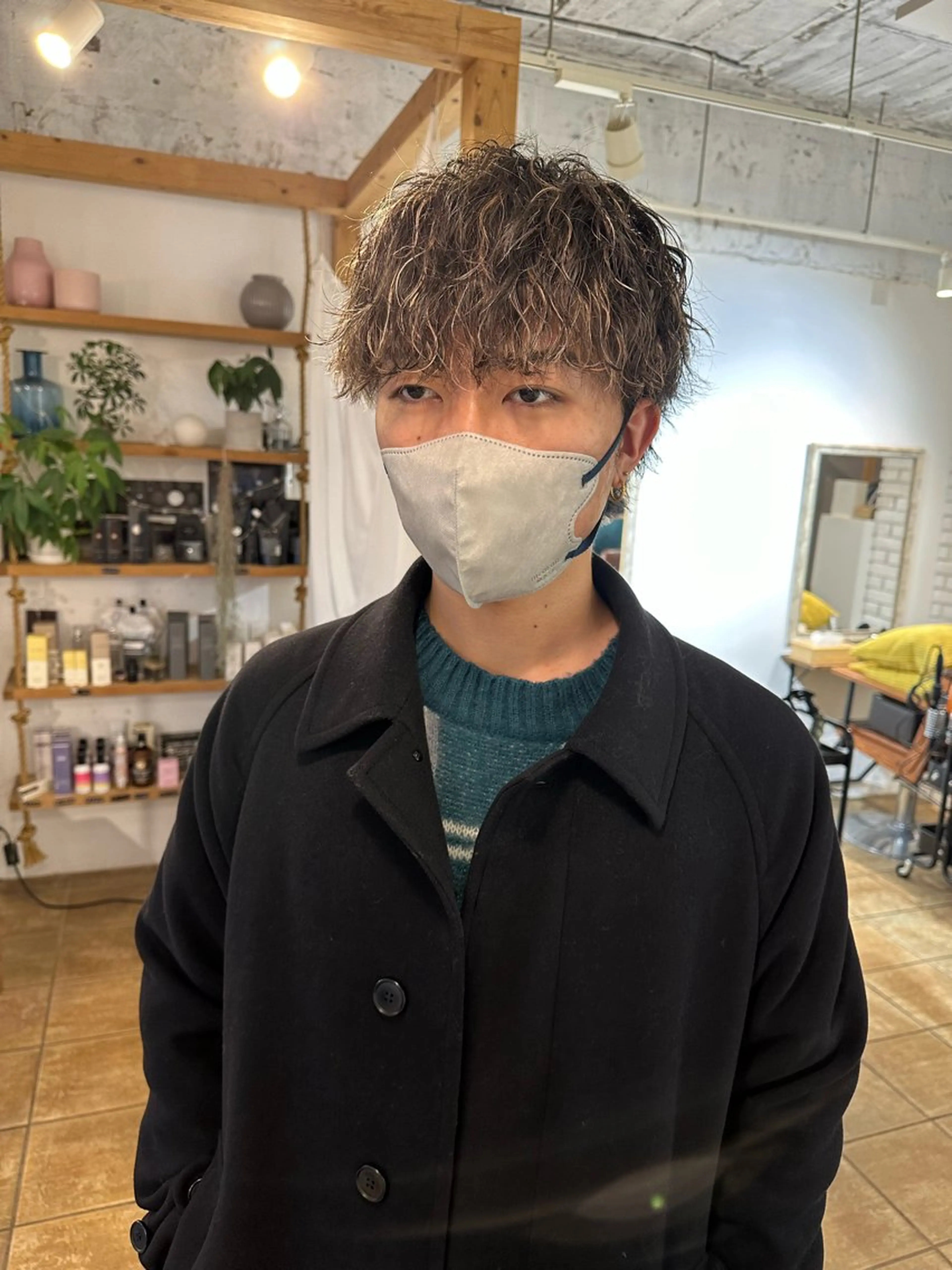 カラー パーマ メンズ メンズメッシュ メンズパーマ ダブルカラー メッシュ スパイラルパーマ カット ヘアカラー パーマ 渋谷 メンズヘア⭐️ タニグチヨシユキのヘアスタイル