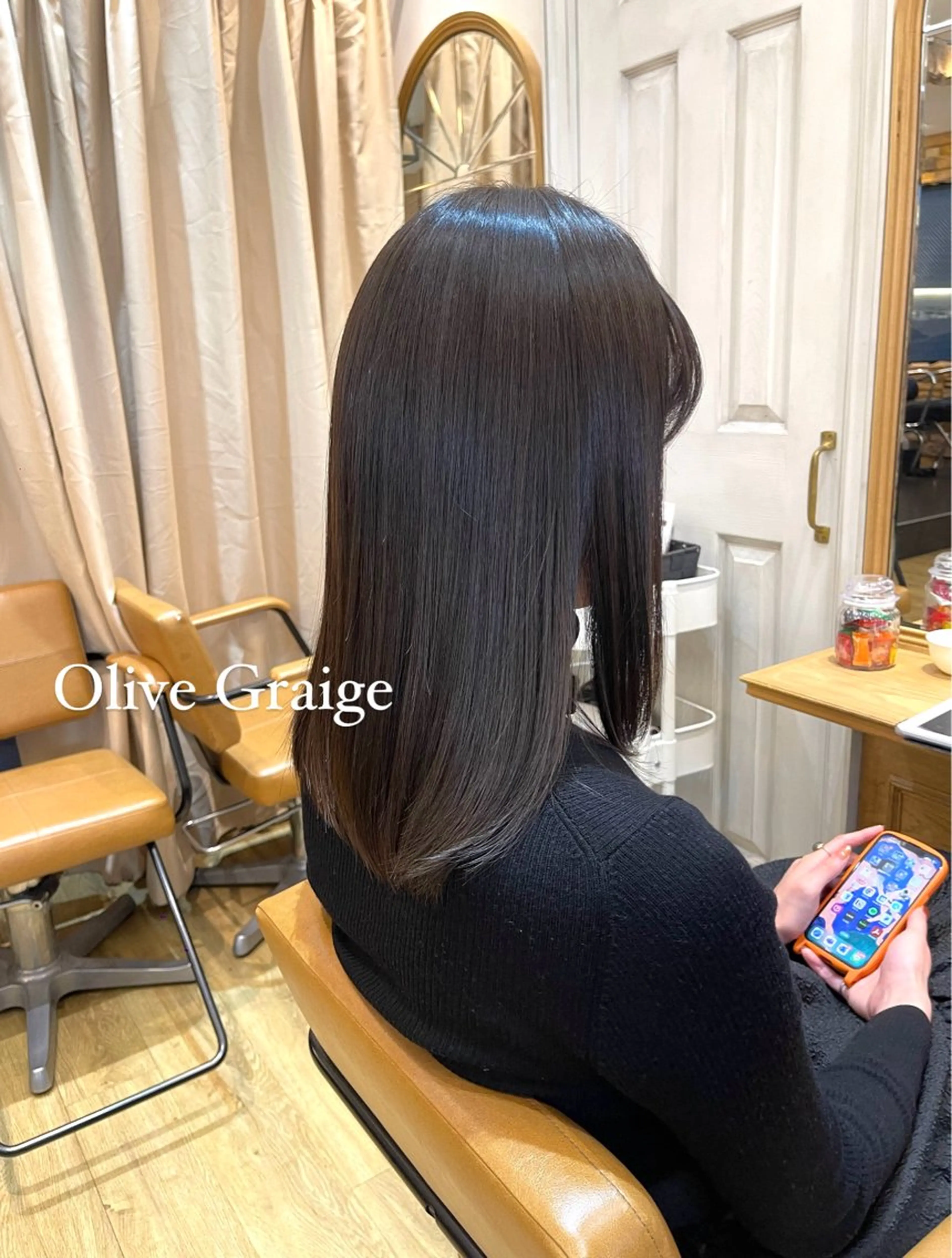 セミロング カラー オリーブカラー トリートメント ヘアカラー トリートメント 🌸shuka🌸新 宿/coloristのヘアスタイル