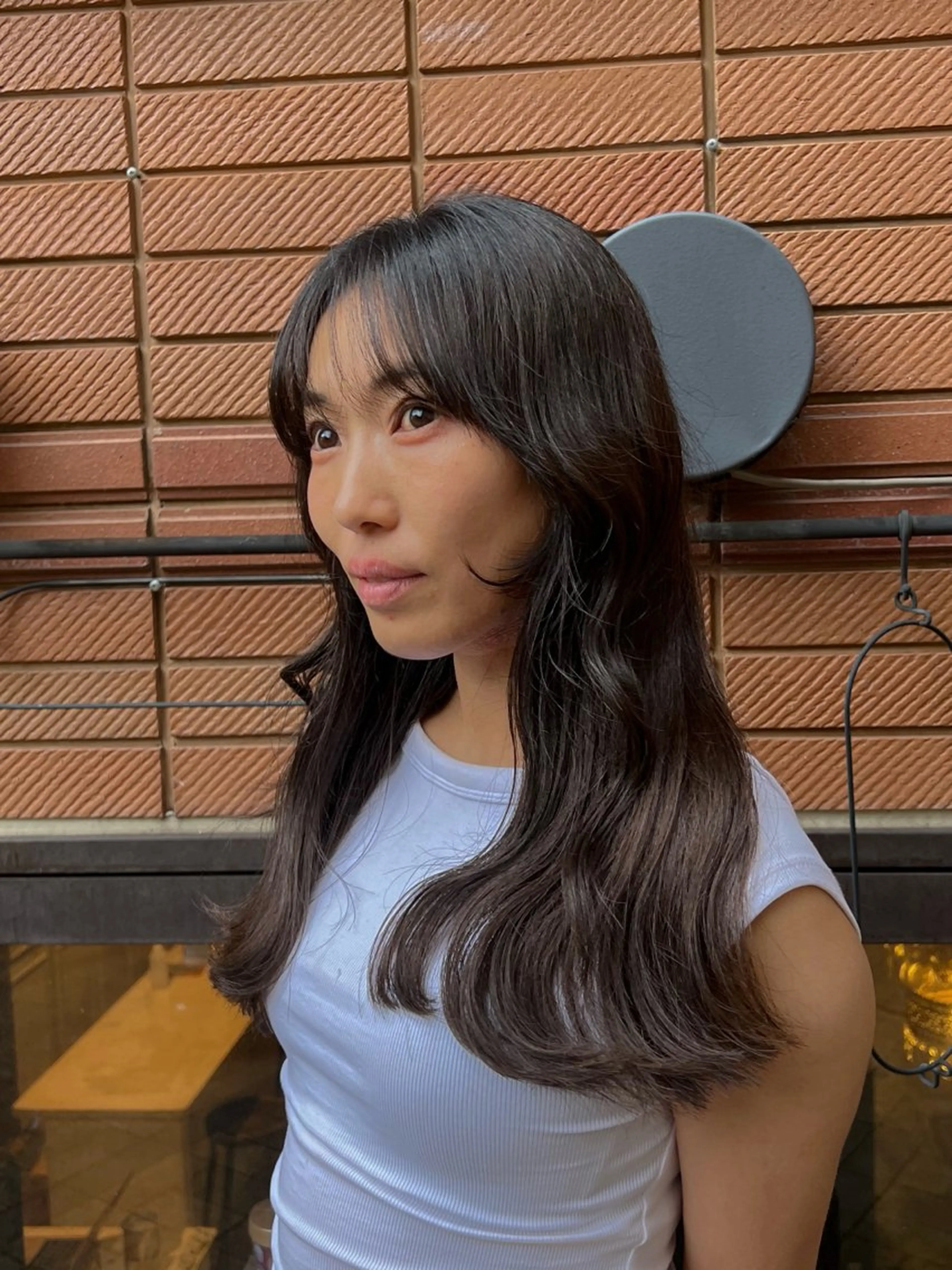 ロング カラー ヘアアレンジ アッシュ ベージュカラー 黒髪 透明感カラー グレージュ カット ヘアカラー トリートメント グレージュ/艶髪矯正 🪐takushiのヘアスタイル