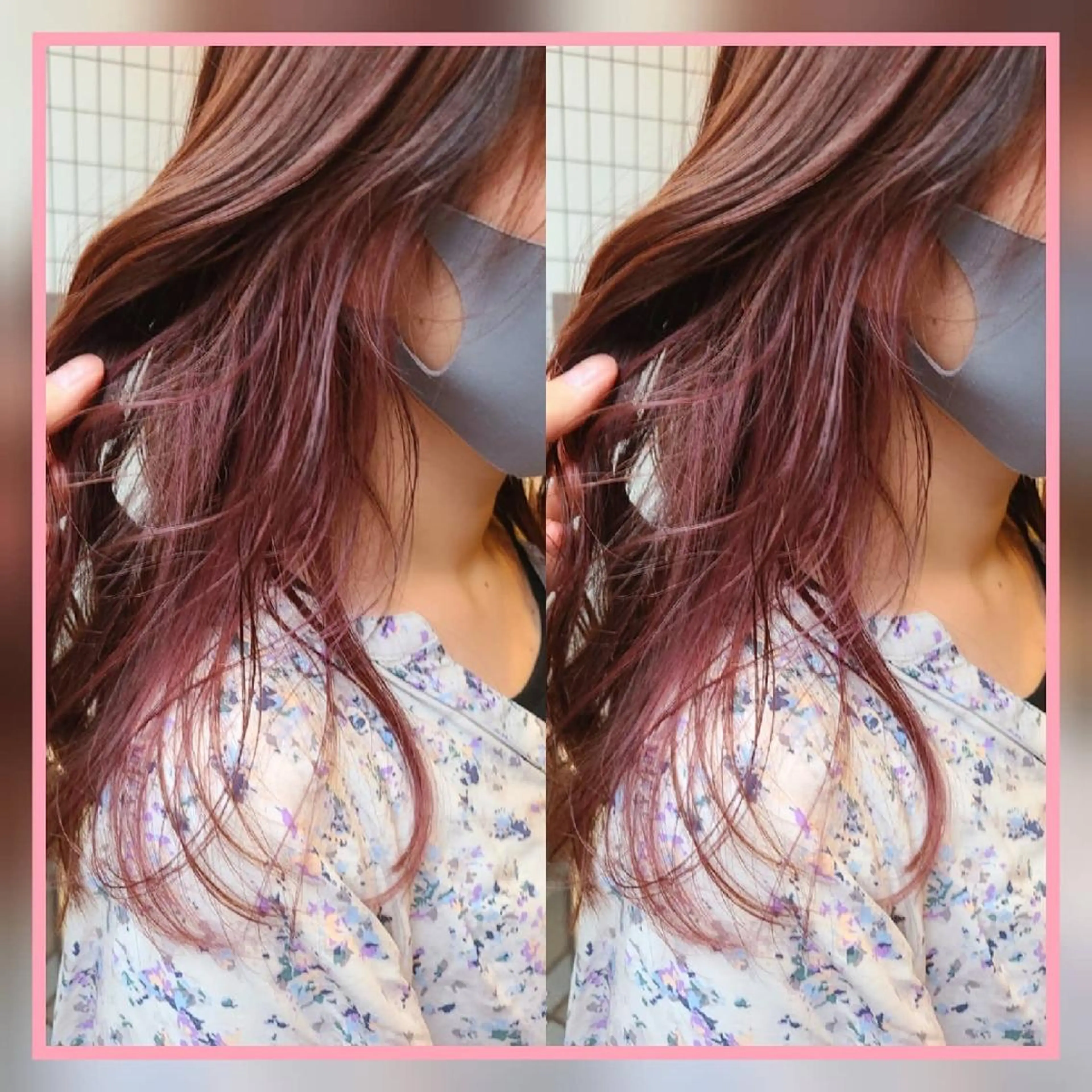 ロング カラー ベージュカラー ブリーチ ボルドーカラー インナーカラー ラベンダーカラー [Lil by  JIL BLAN]所属・田中 孝征のヘアスタイル