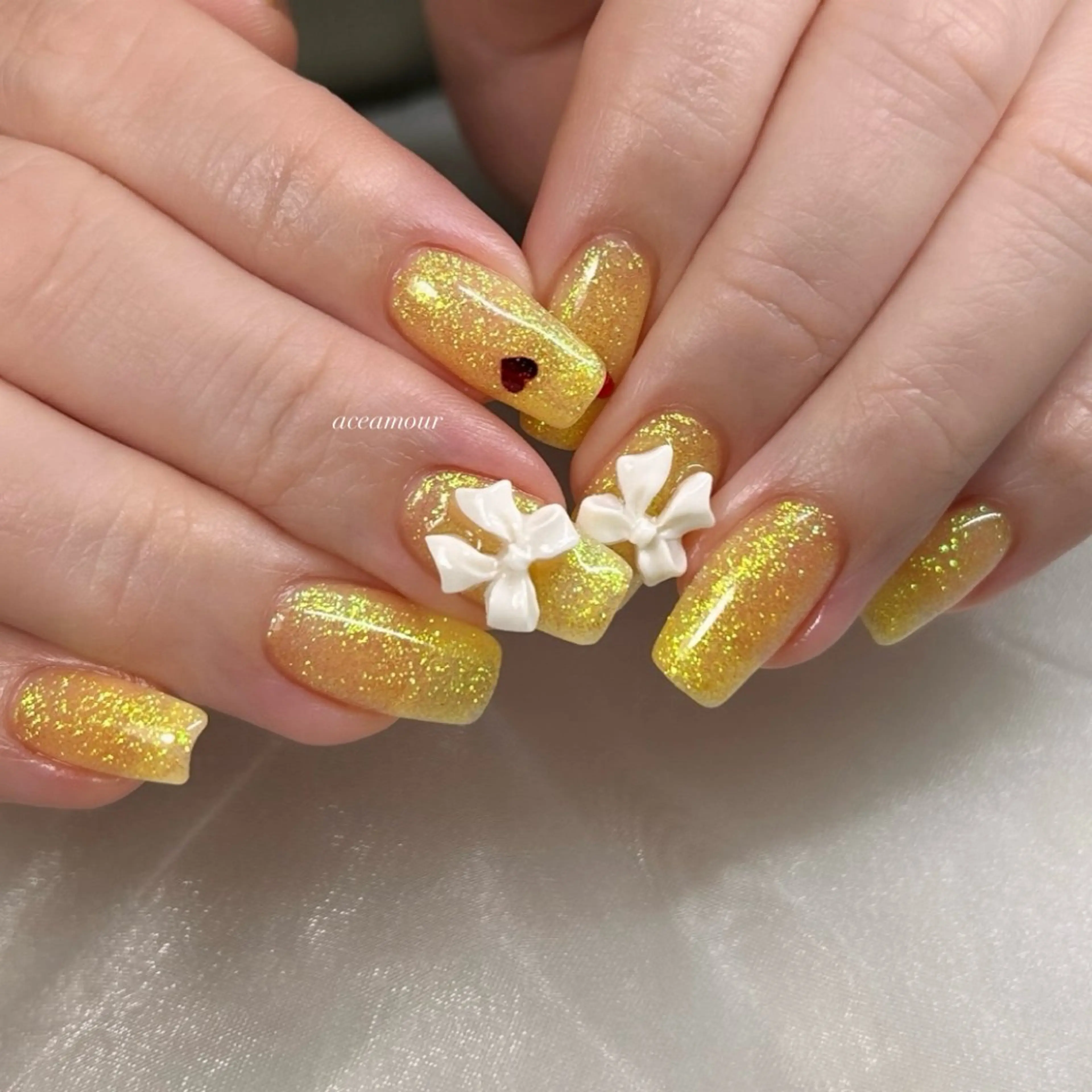 ネイル ラメ(グリッター) 持ち込み ハンドネイル ネイル/耳つぼ /新ホワイトニングのネイルデザイン