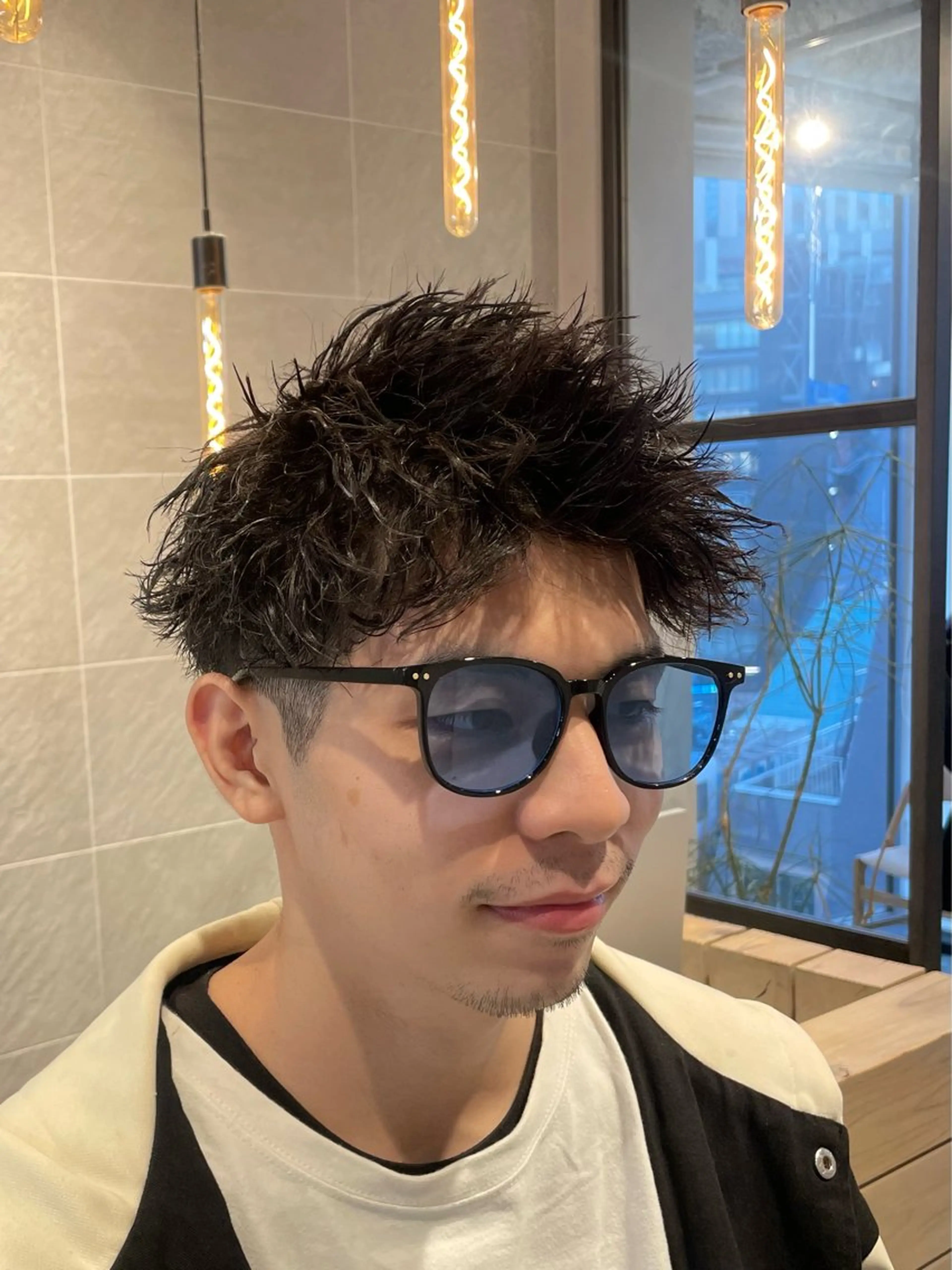 ショート パーマ メンズ アップバング メンズパーマ ショートヘア カット メンズ特化🔥 パーマ  金子直斗のヘアスタイル