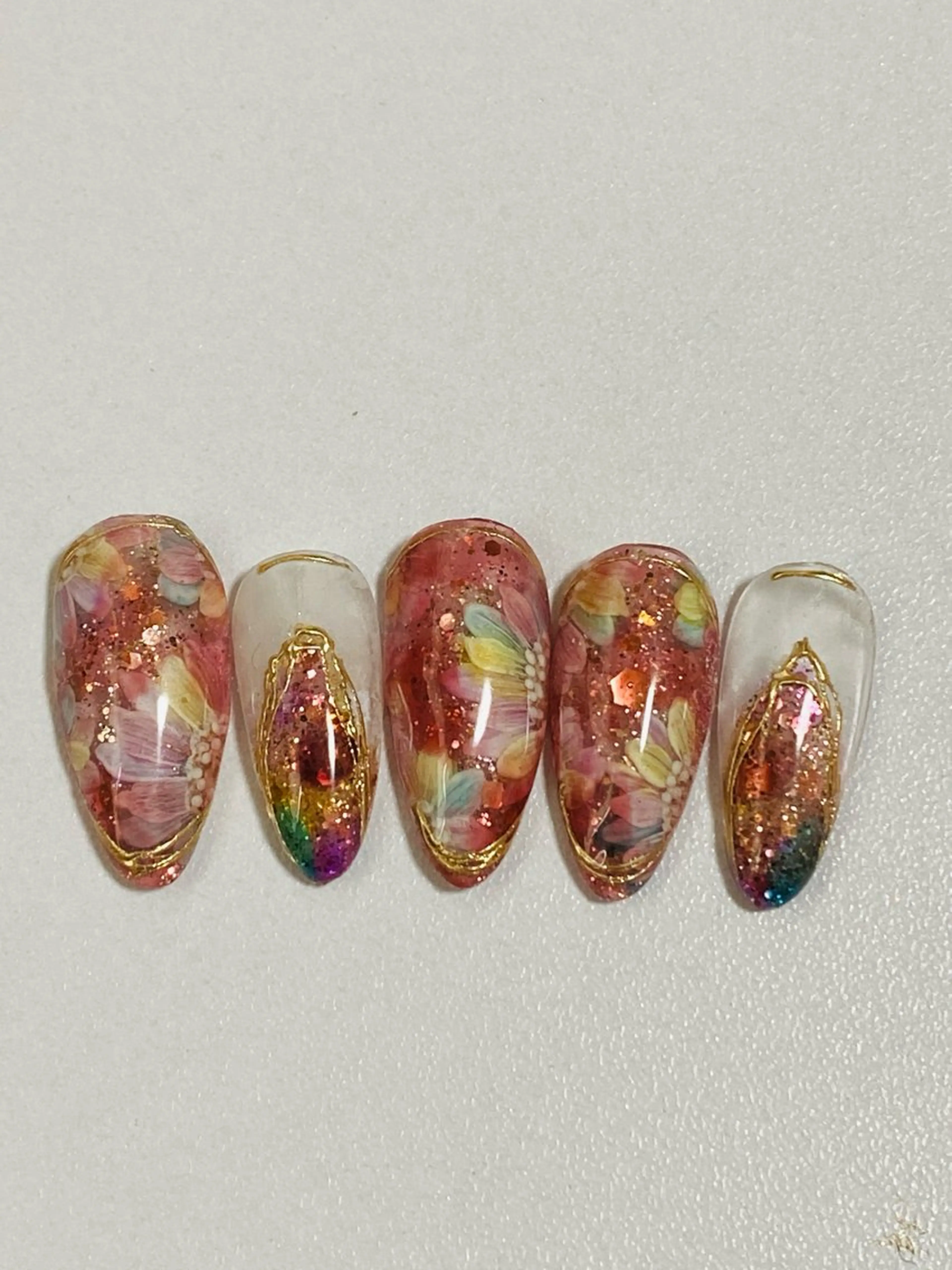 ネイル フラワーネイル 自宅ネイルサロン ♦️nuance♦️のネイルデザイン