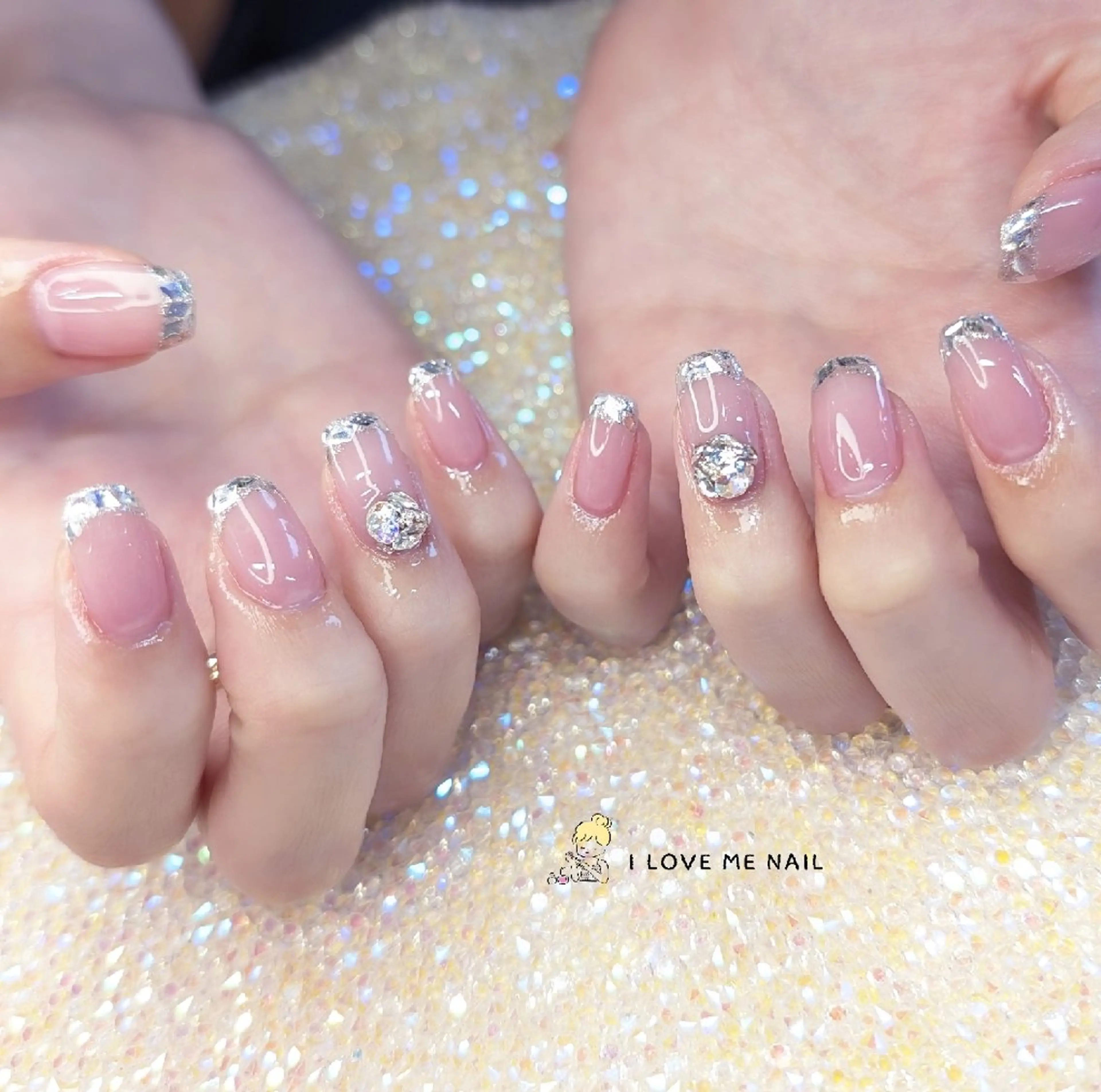ネイル 長さ出し ハート 韓国ネイル マグネットネイル ニュアンスネイル ハンドネイル I LOVE ME NAIL.｡.:*♡のネイルデザイン
