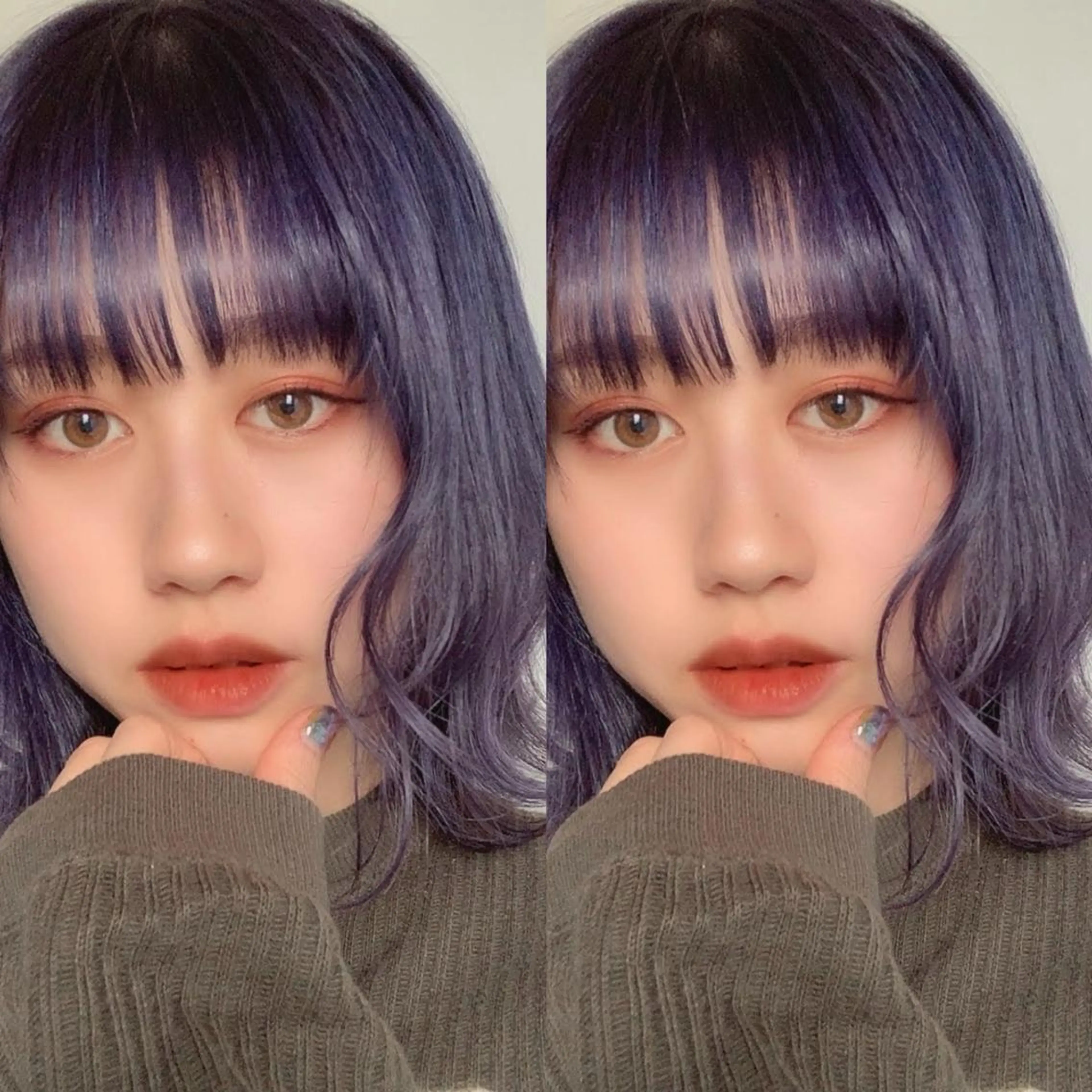 ミディアム カラー ヘアカラー トリートメント ヘアセット ［銀座］淡色 ラベンダー🫧大村のヘアスタイル