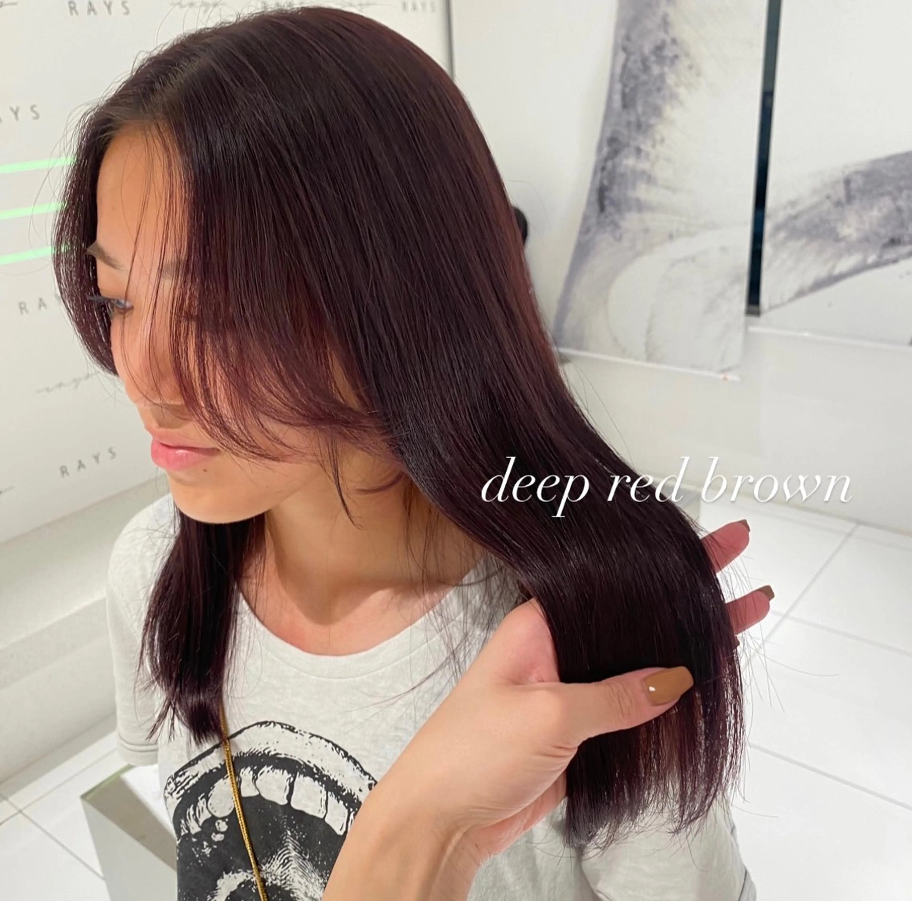 ミディアム カラー ブリーチ ブリーチなしカラー レッドカラー 【MARCIE】 miyabiのヘアスタイル