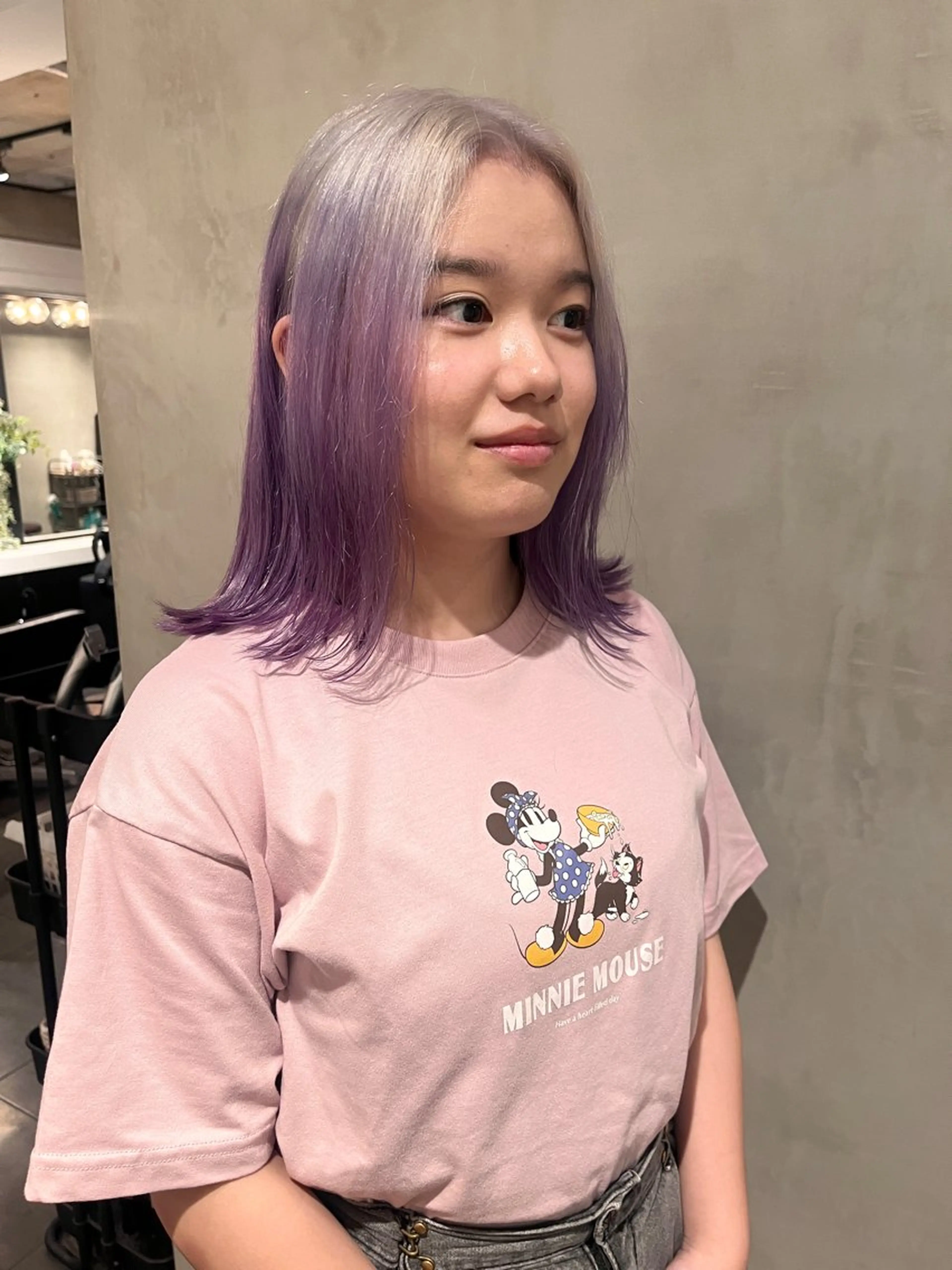 ミディアム カラー パープルカラー ヘアカラー トリートメント 暖色🍒姫カット🎀 オタク特化🎀ゆうなのヘアスタイル