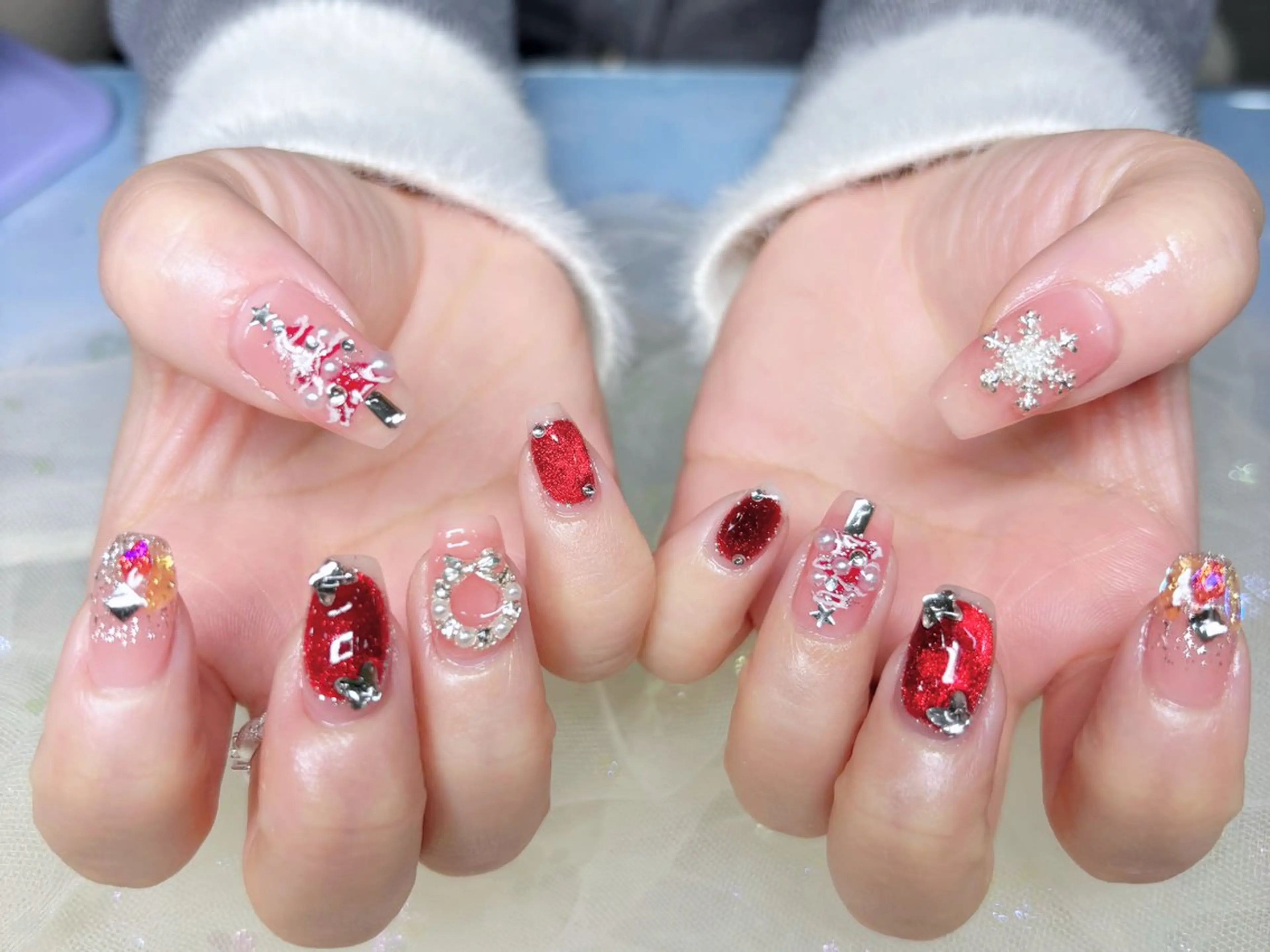 ネイル ハンドネイル H3 Nail Tsuki🦋💙のネイルデザイン