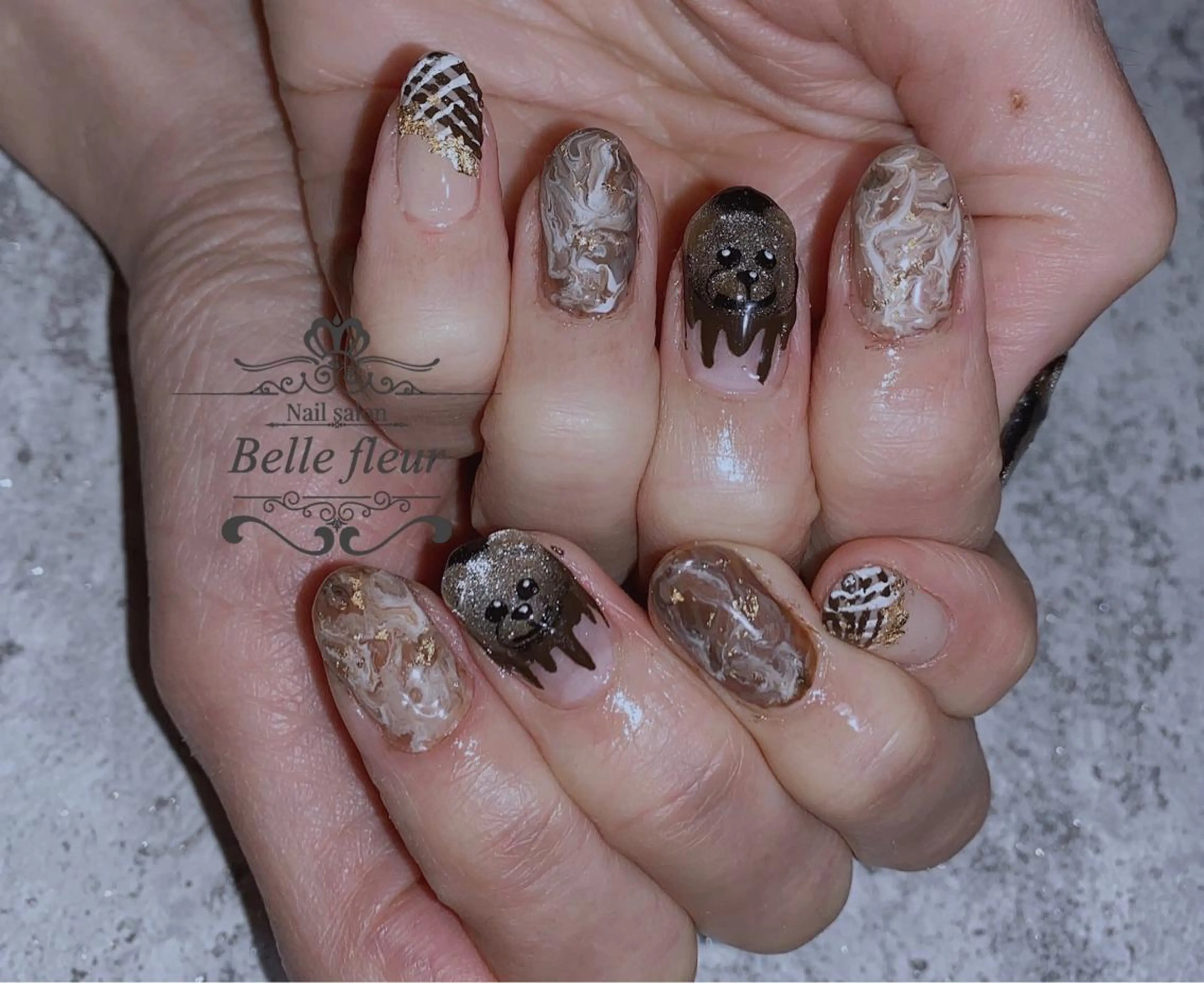 ミディアム ネイル Belle fleurのネイルデザイン