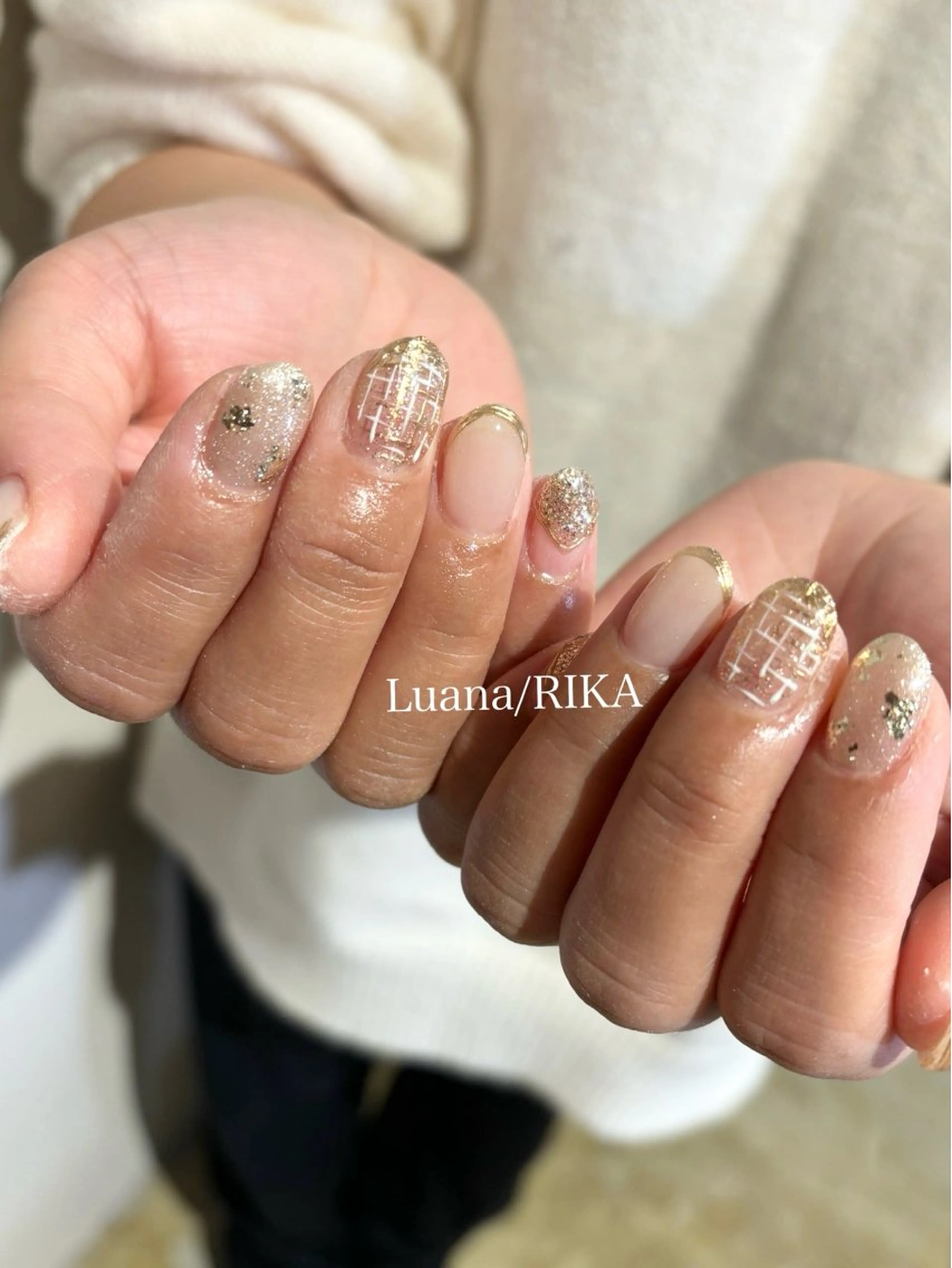 ネイル ツイードネイル ハンドネイル Nail Salon Luana Rikaのネイルデザイン