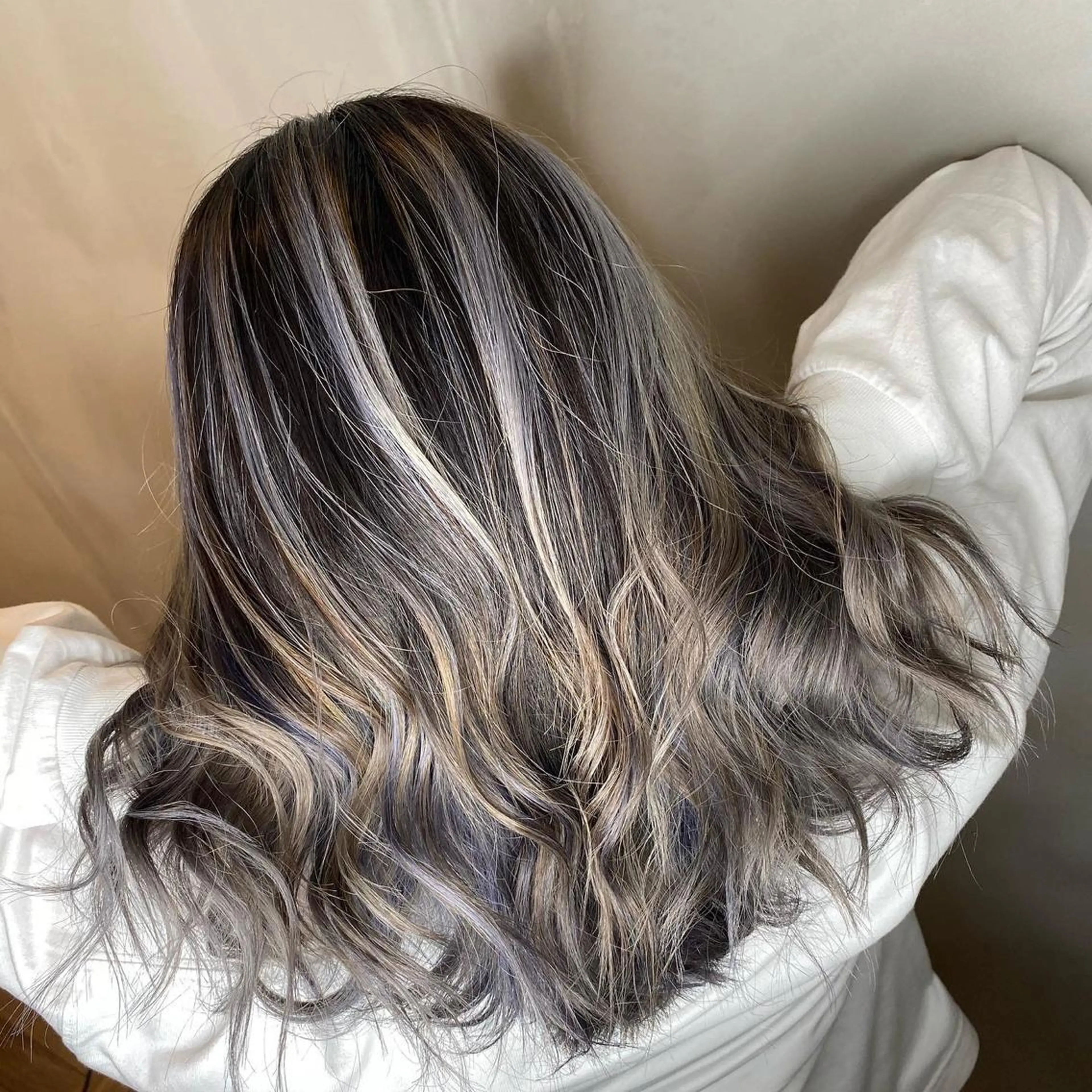ミディアム カラー ヘアアレンジ カット ヘアカラー トリートメント Belle hair Design青野大貴のヘアスタイル