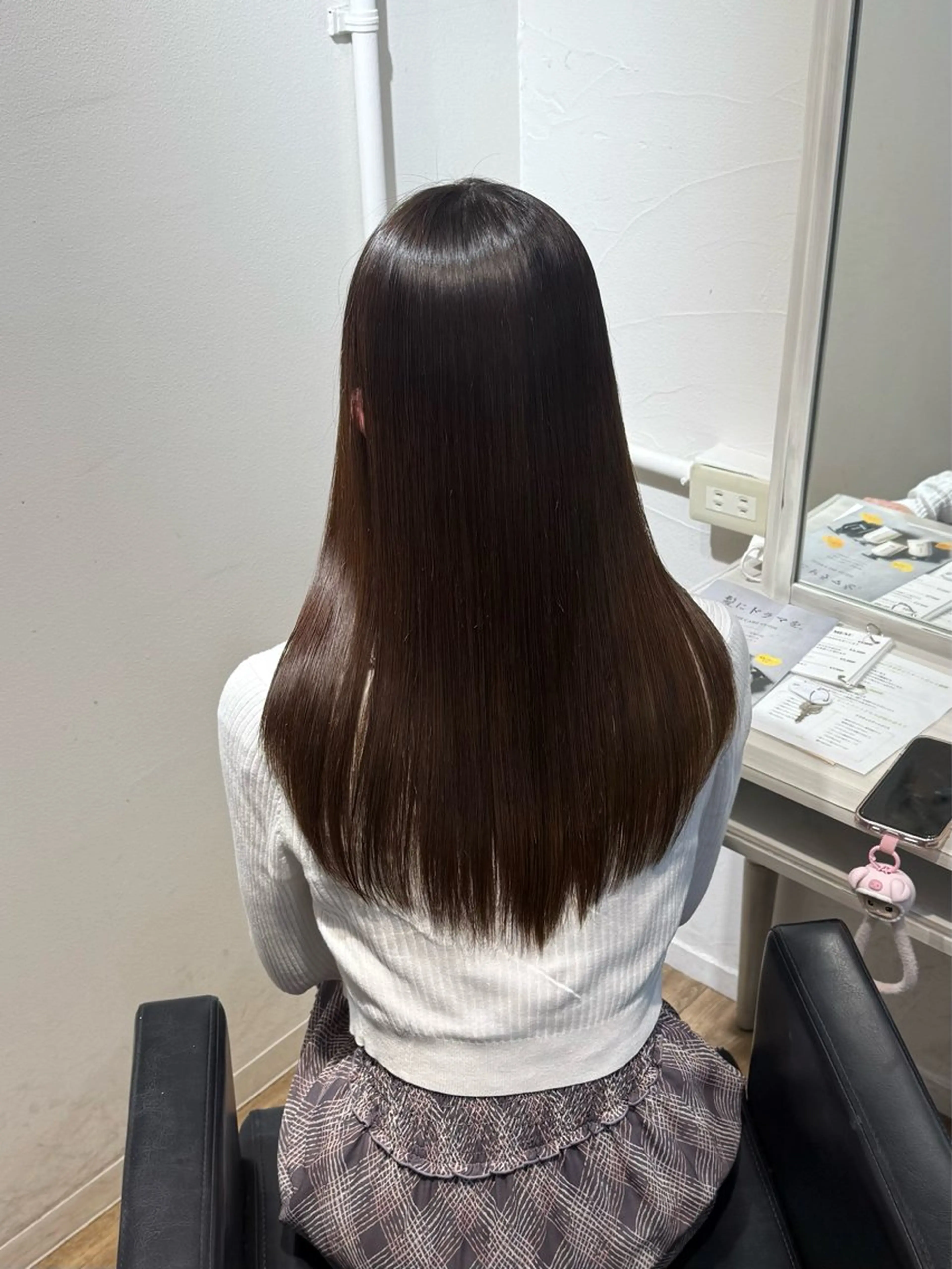 ロング 縮毛矯正 トリートメント 茶屋町/ワンカラー RAN　モデル募集中のヘアスタイル