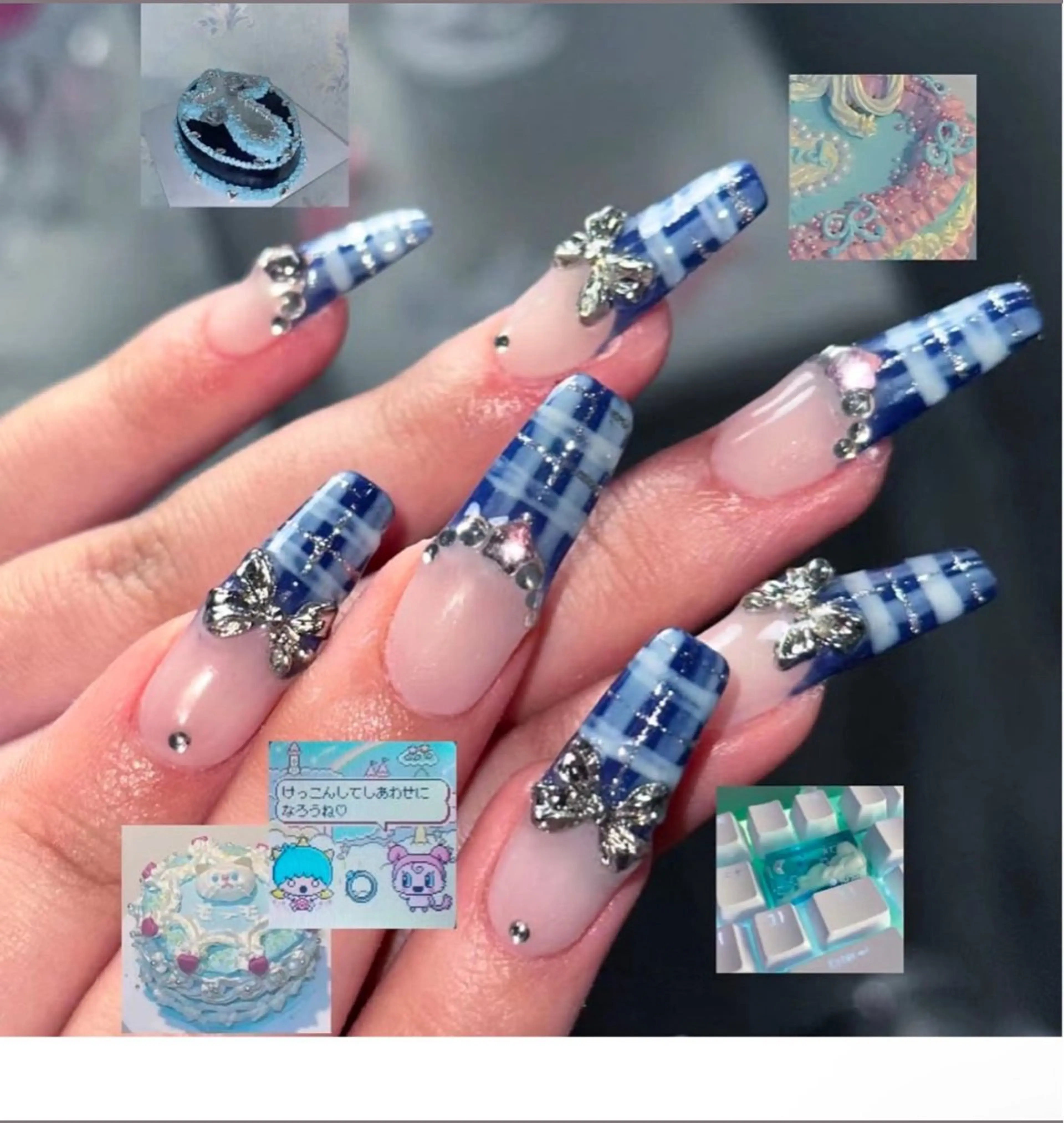 ネイル アートネイル オーロラネイル チークネイル フレンチネイル ガラスフレンチ ハンドネイル 🎀🎀YooLi Nail Salonのネイルデザイン