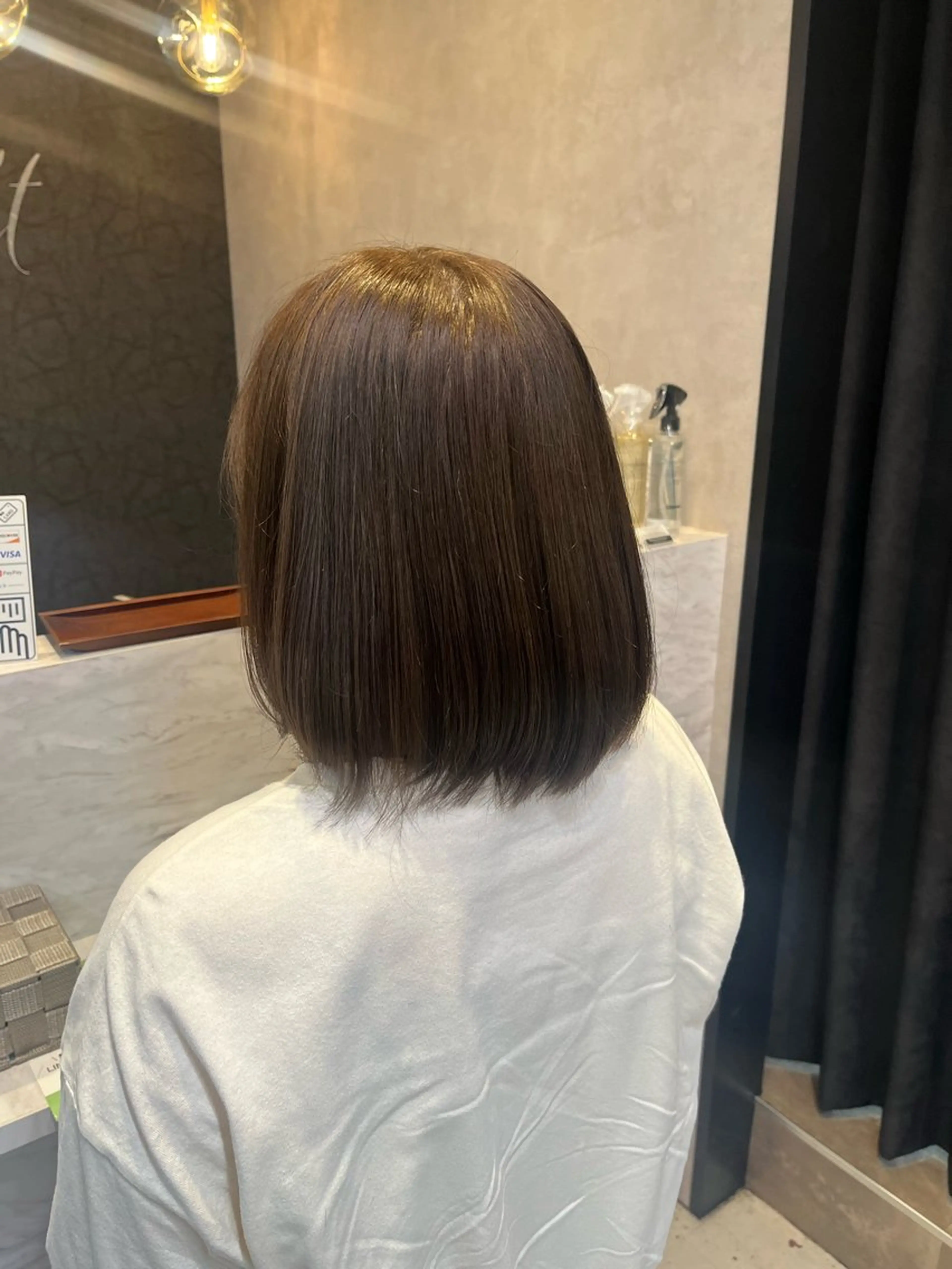ミディアム カット ヘアカラー トリートメント 森本峻介 ボブ/透明感カラーのヘアスタイル