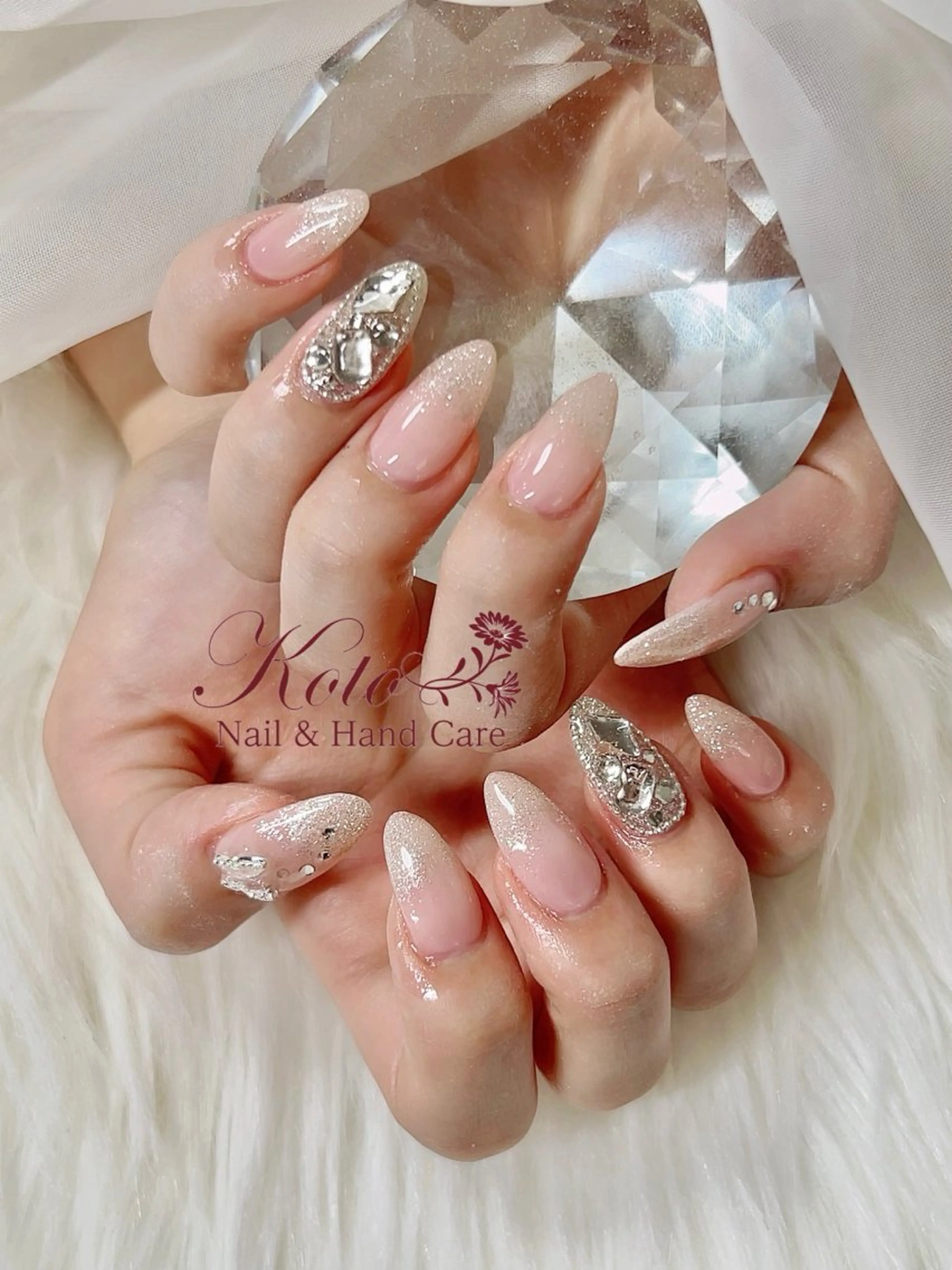 ネイル 長さ出し ジェルネイル 持ち込み ニュアンスネイル 赤色 ハンドネイル Nail Salon KOTOのネイルデザイン