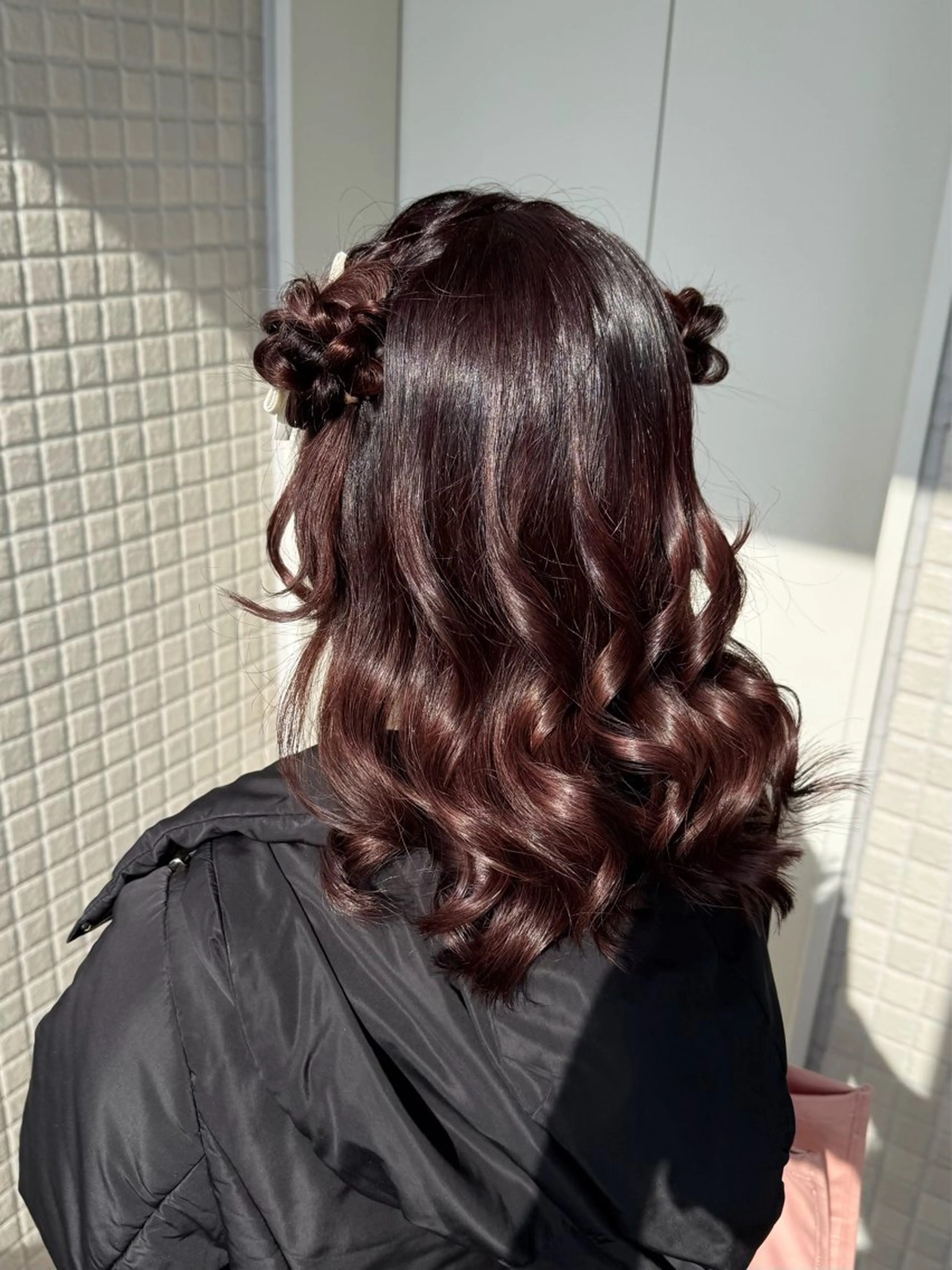 セミロング ヘアアレンジ ヘアセット 艶カラーヘアアレンジ 縮毛矯正🍓ひふみのヘアスタイル