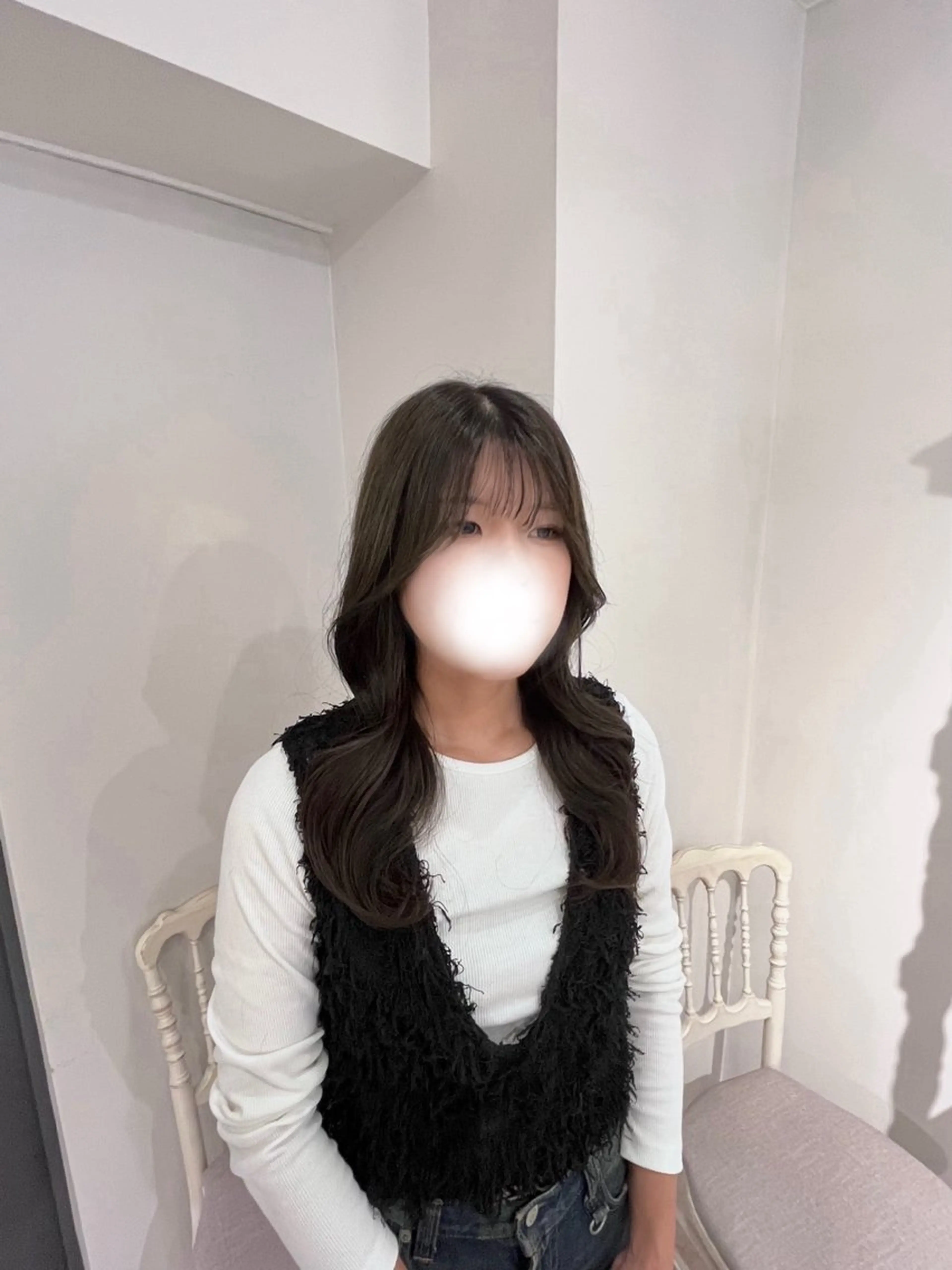 ロング 顔周りカット ヨシンモリ レイヤーカット カット ヘアカラー トリートメント CreBiA🫧名駅 馬場のヘアスタイル