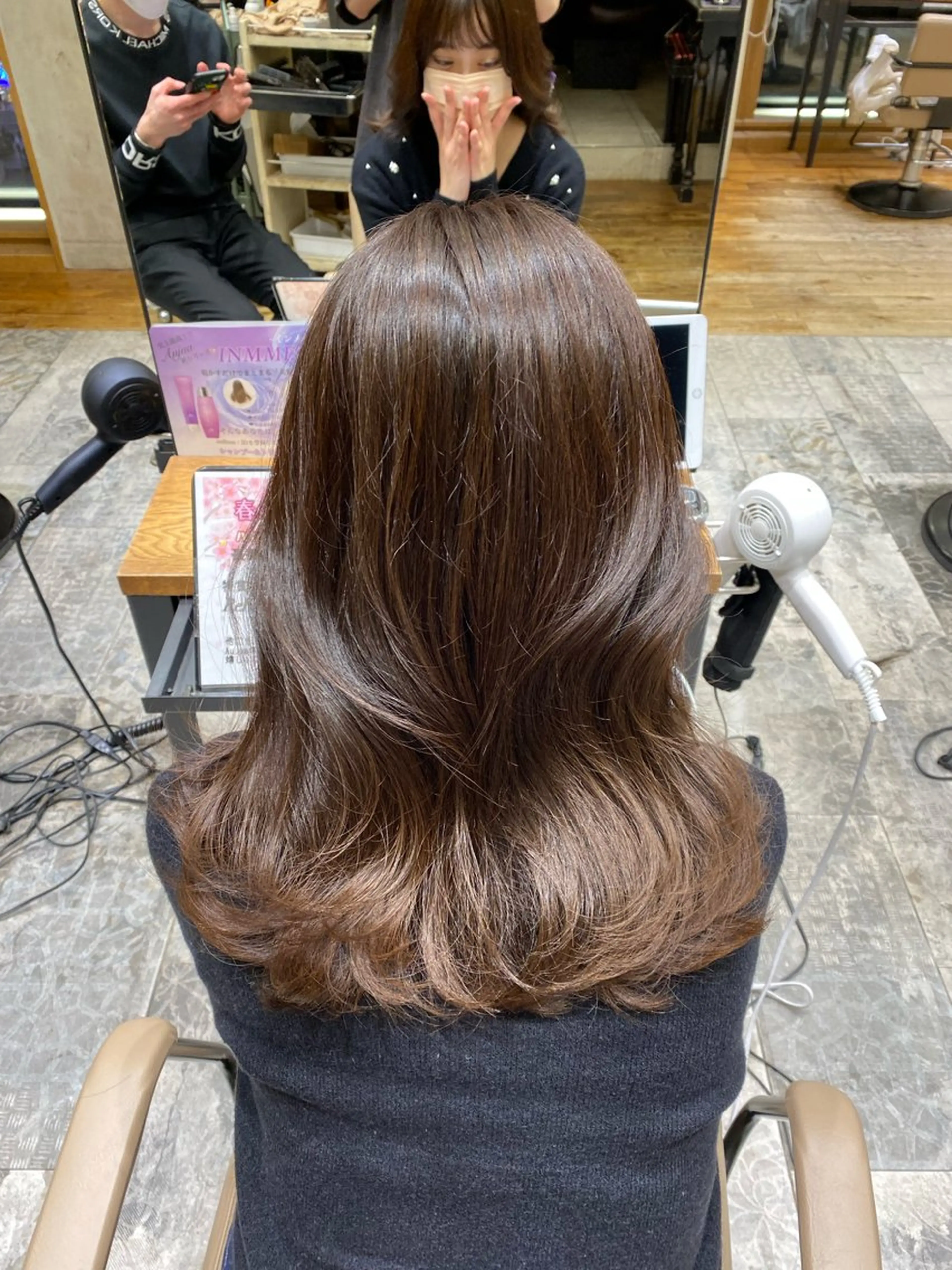 セミロング ヘアカラー トリートメント 新宿/レイヤー 顔周りカット溝手優太のヘアスタイル