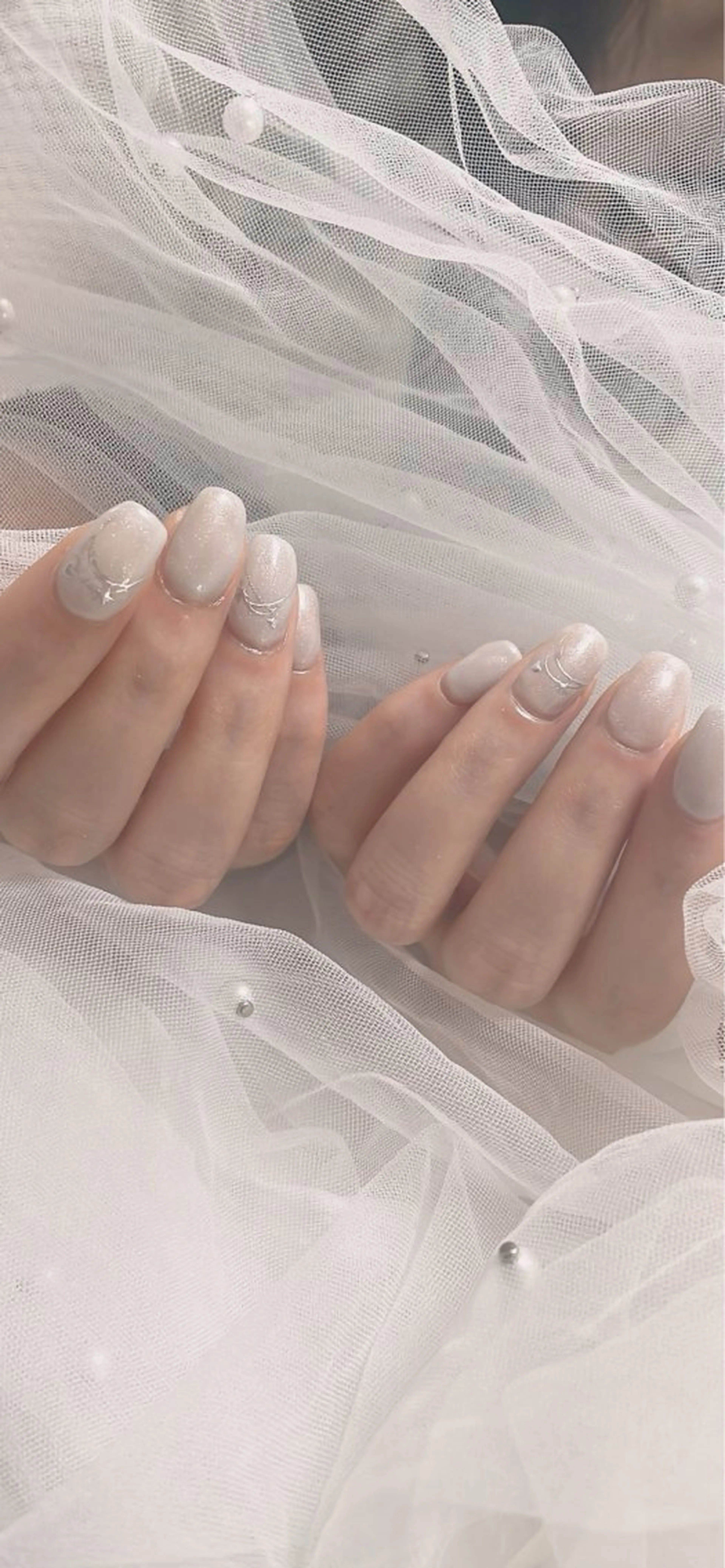 ネイル ラメ(グリッター) シンプルネイル ホワイト なっちゃん所属・ネイルサロン なっちゃん(古千谷)のネイルデザイン