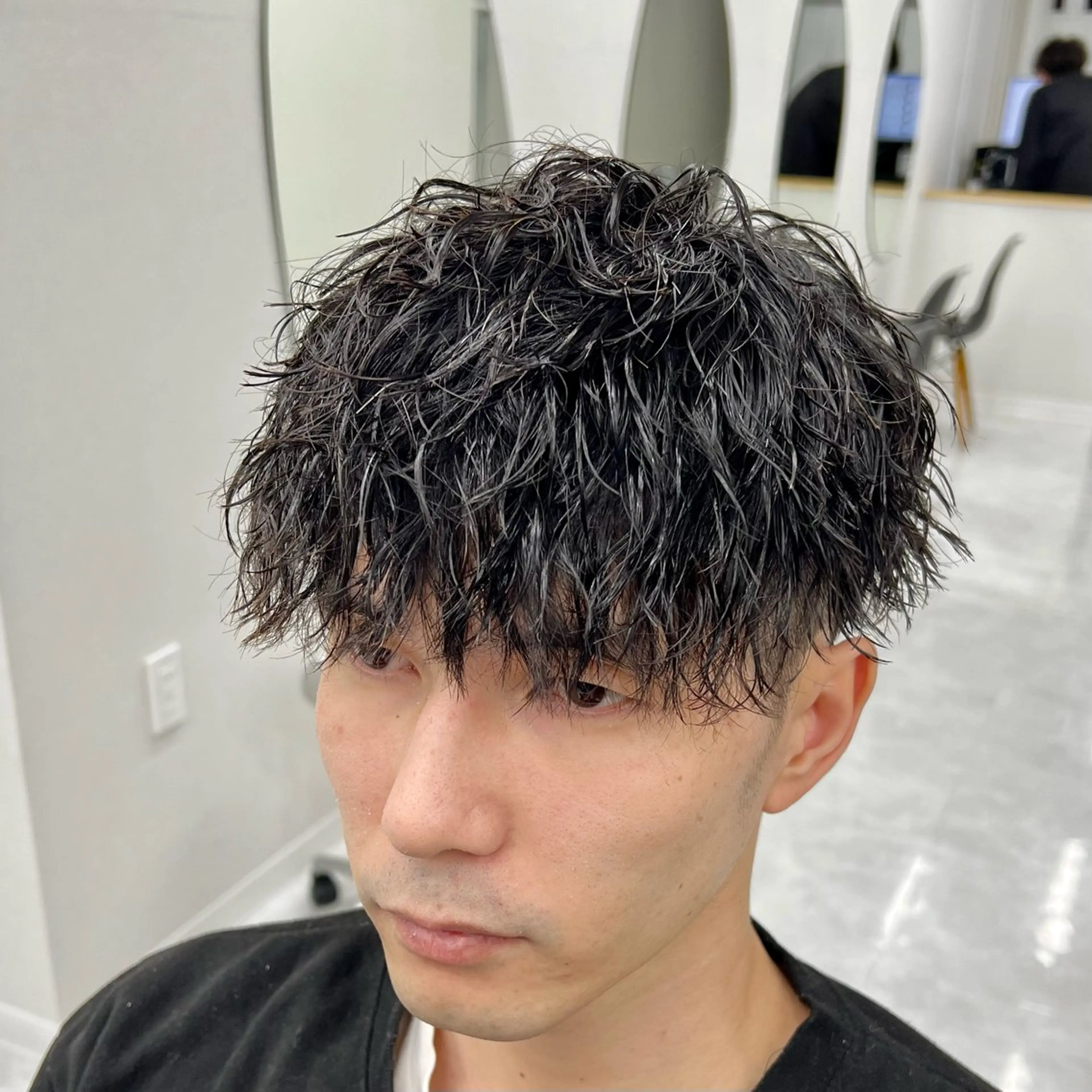 ショート パーマ メンズ カット パーマ メンズカット/波巻き TAKUMAのヘアスタイル