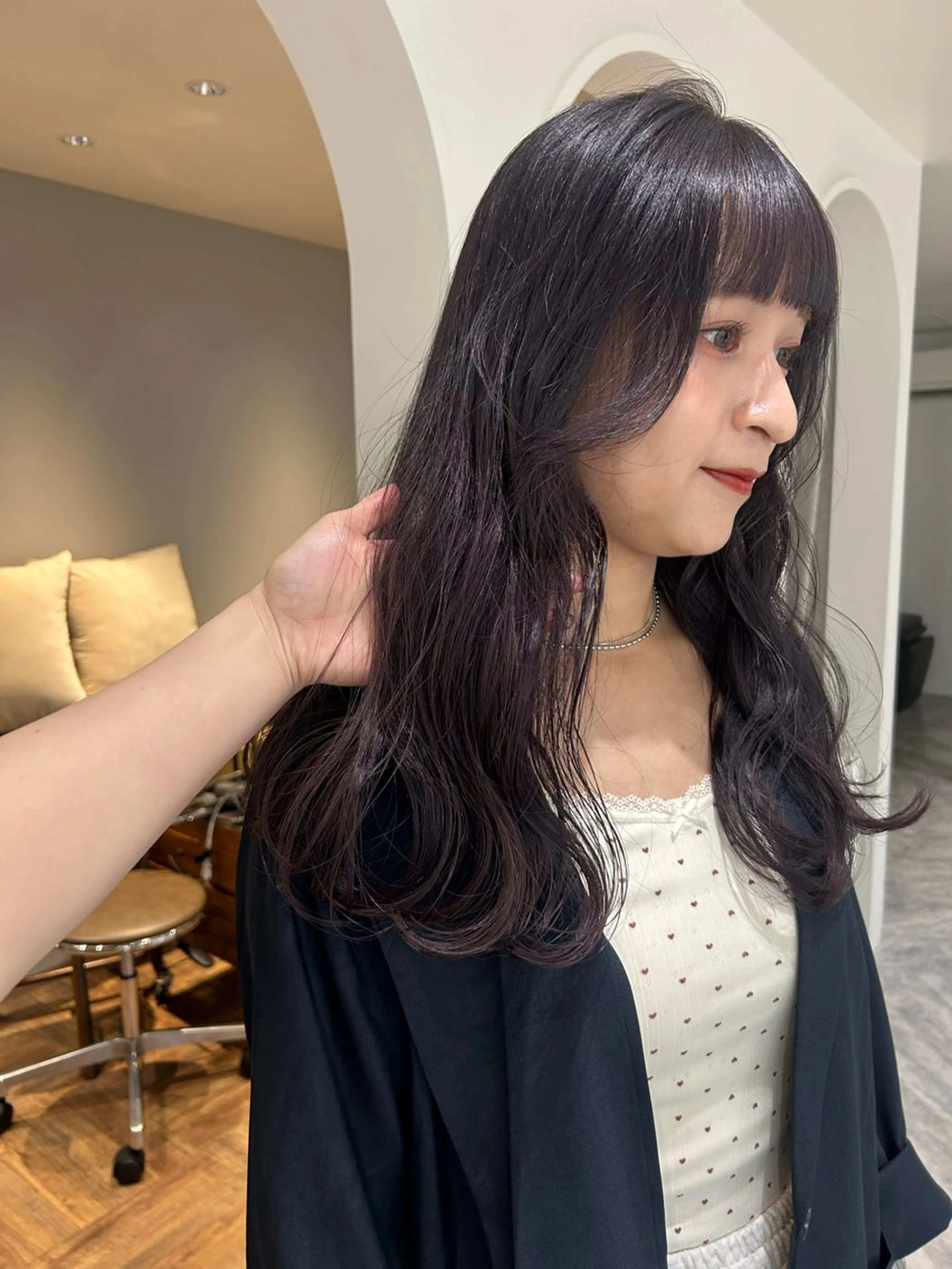 セミロング カラー カット ヘアカラー Lomalia Moemiのヘアスタイル