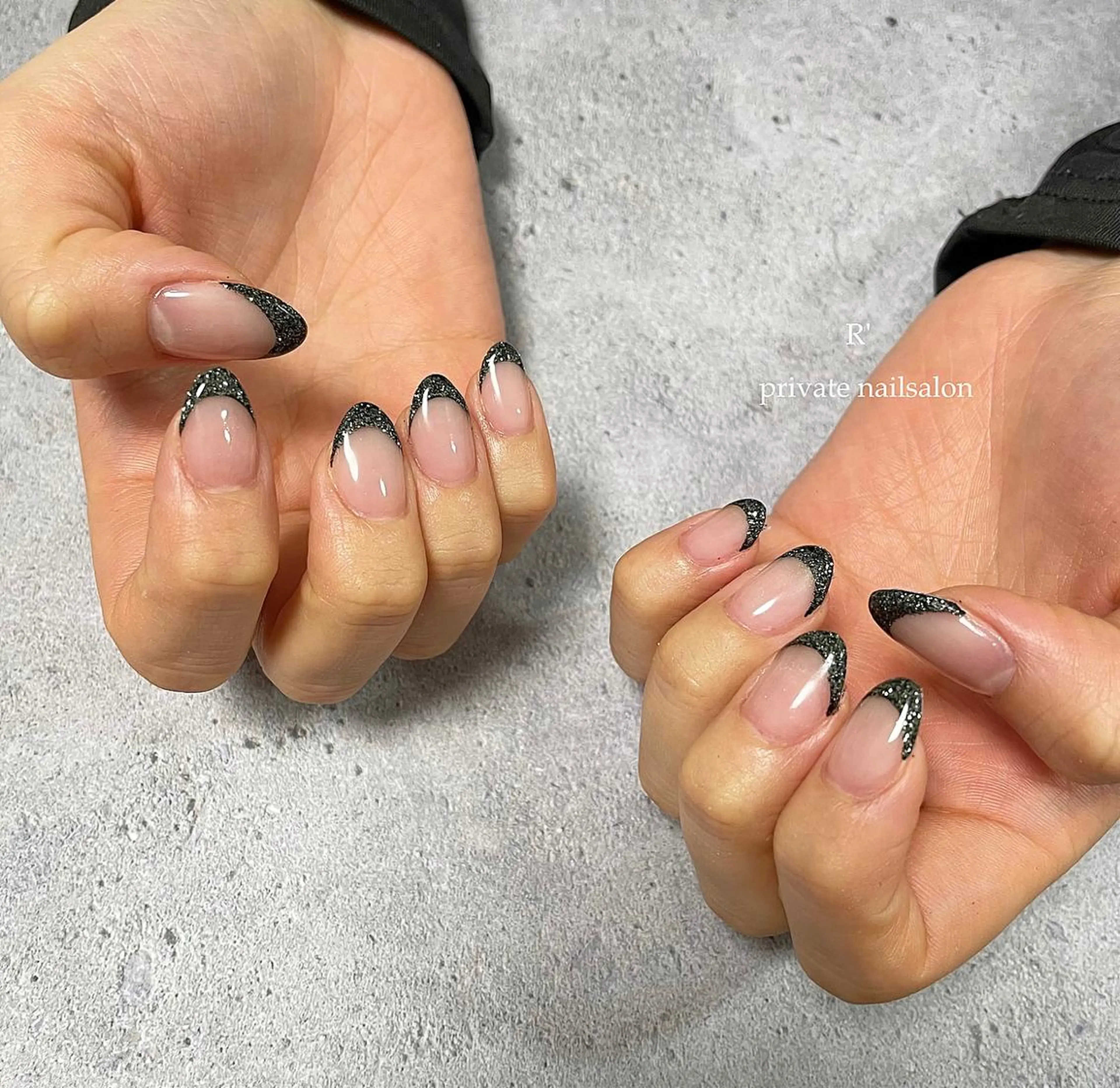 ネイル フレンチネイル ラメ(グリッター) Bersinar nail所属・Bersinar nail(rina)のネイルデザイン