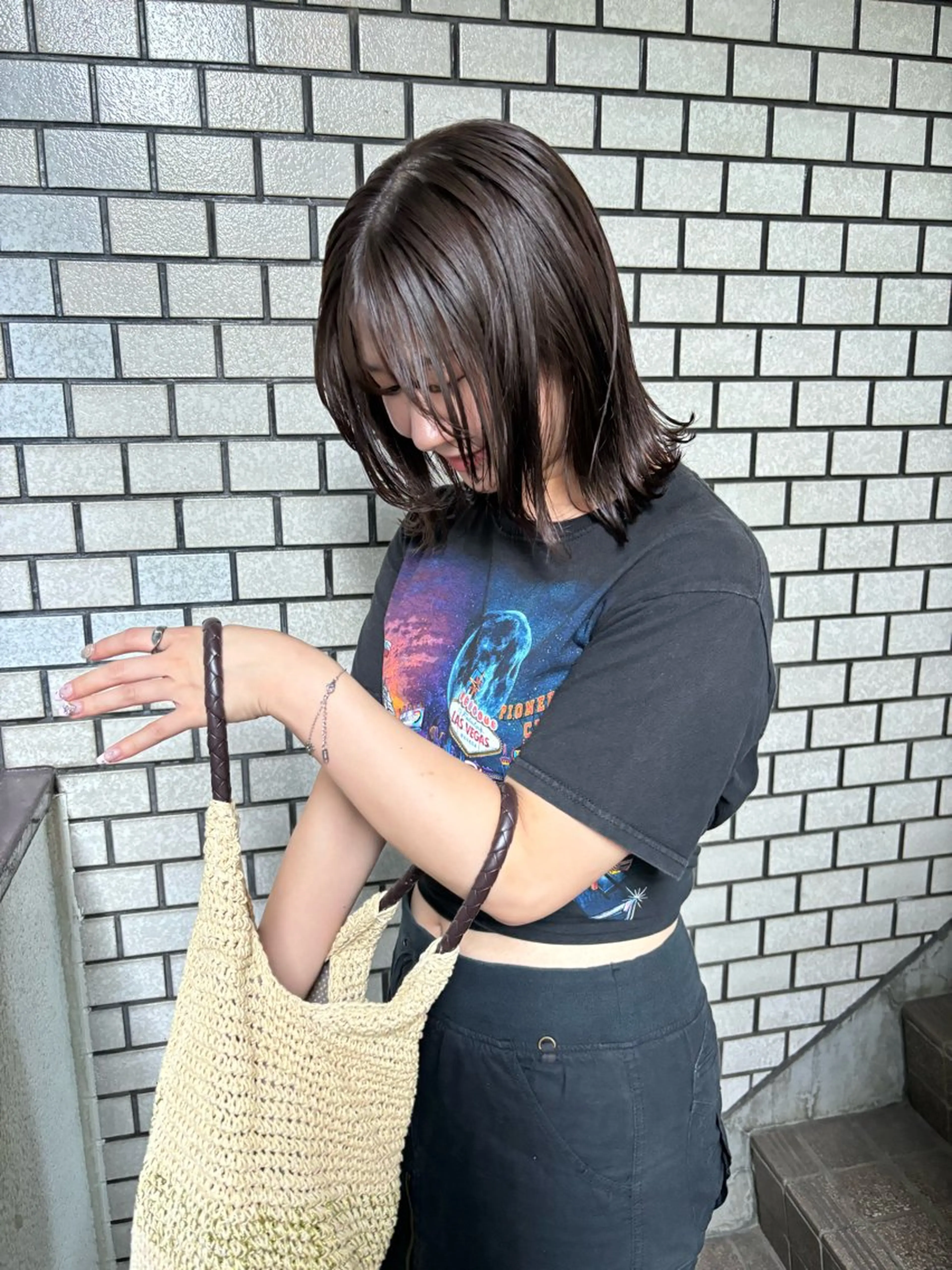 ミディアム カラー カット ヘアカラー トリートメント 韓国ボブ&顔まわり レイヤー♡TOMOEのヘアスタイル