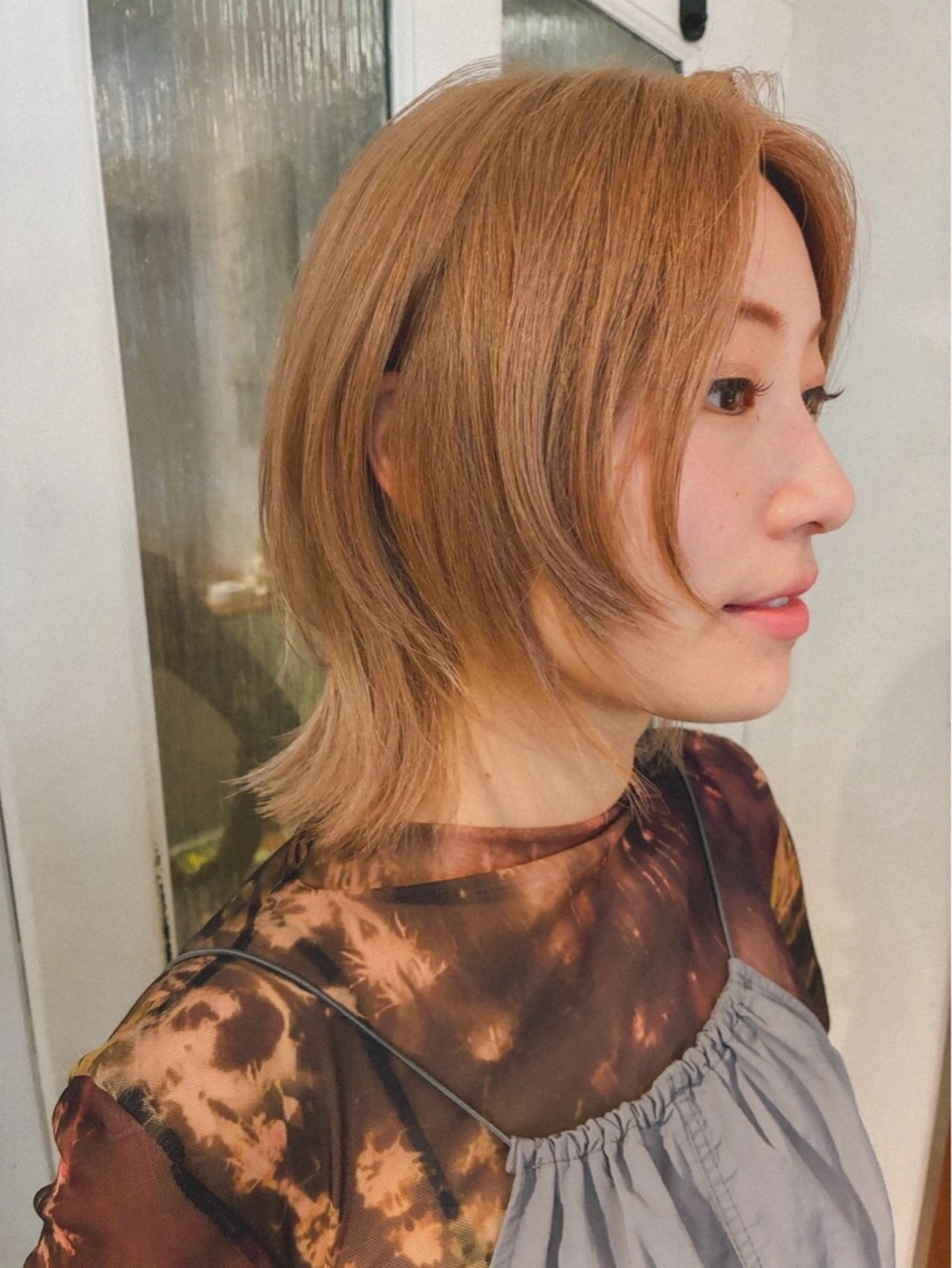 ミディアム カラー ヘアカラー かとう りなのヘアスタイル