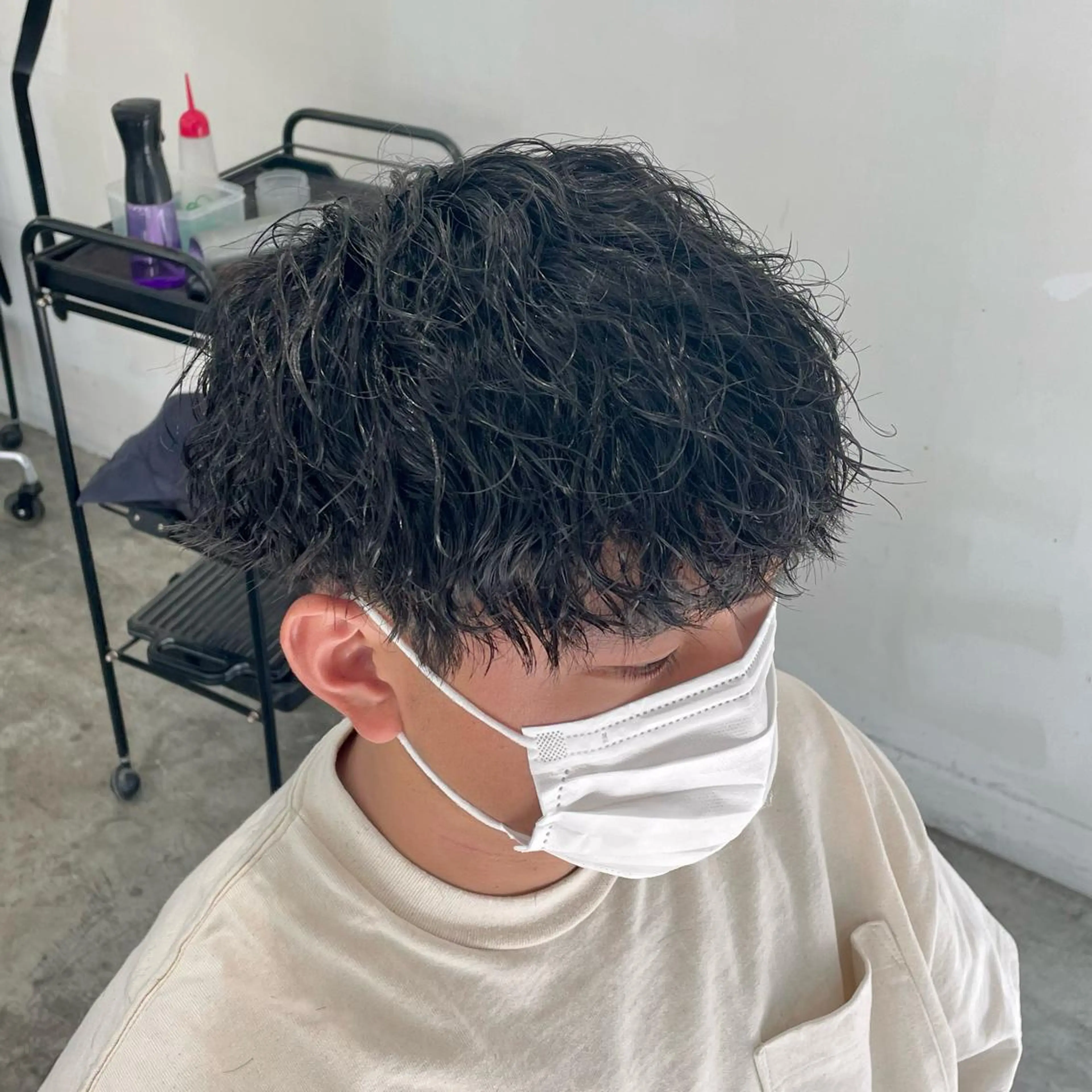 ショート パーマ メンズ マッシュ カット パーマ メンズ特化美容師/ 藤戸 椋のヘアスタイル