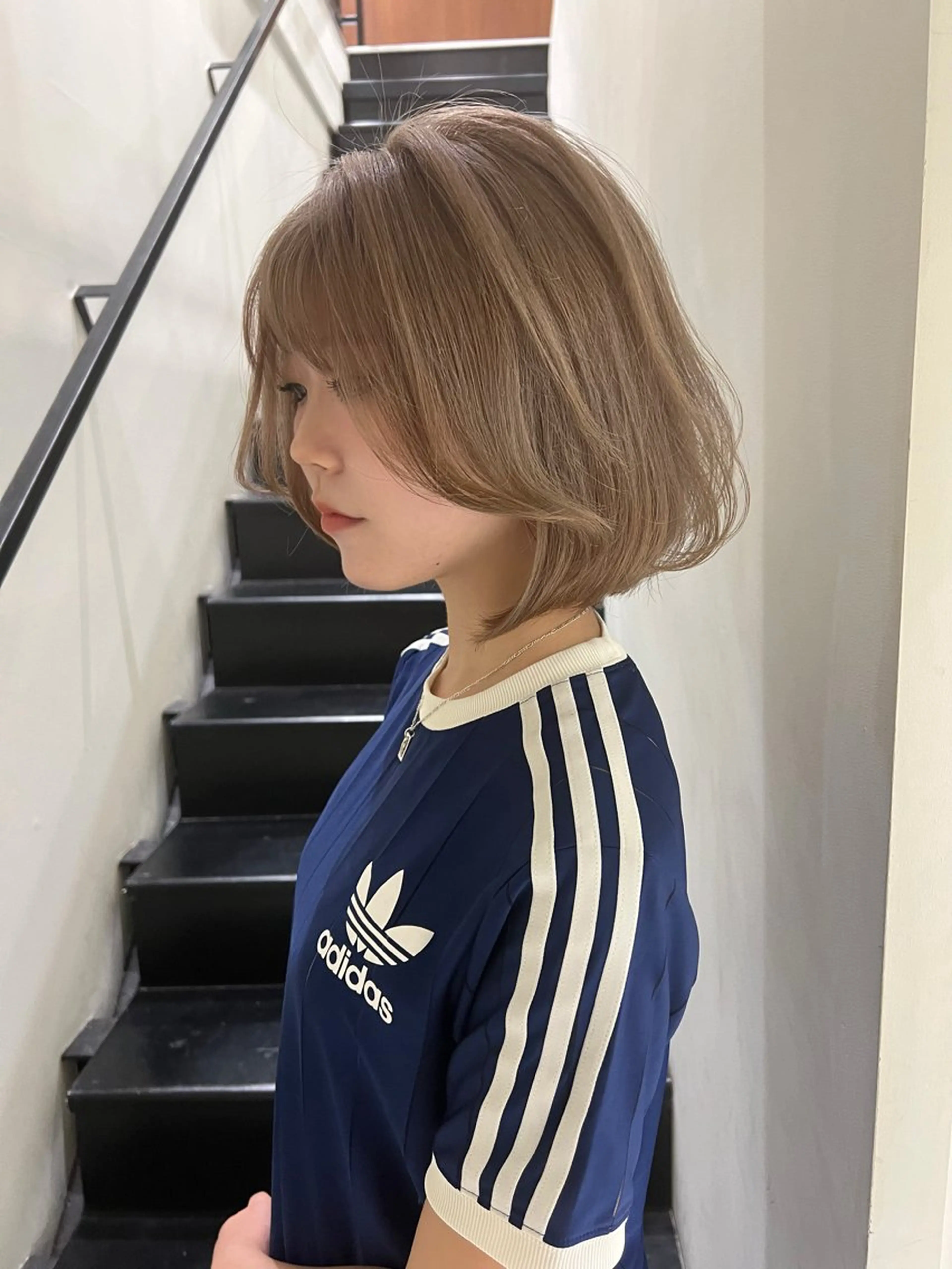 ミディアム ヘアカラー 小顔ボブ jilblanカホのヘアスタイル