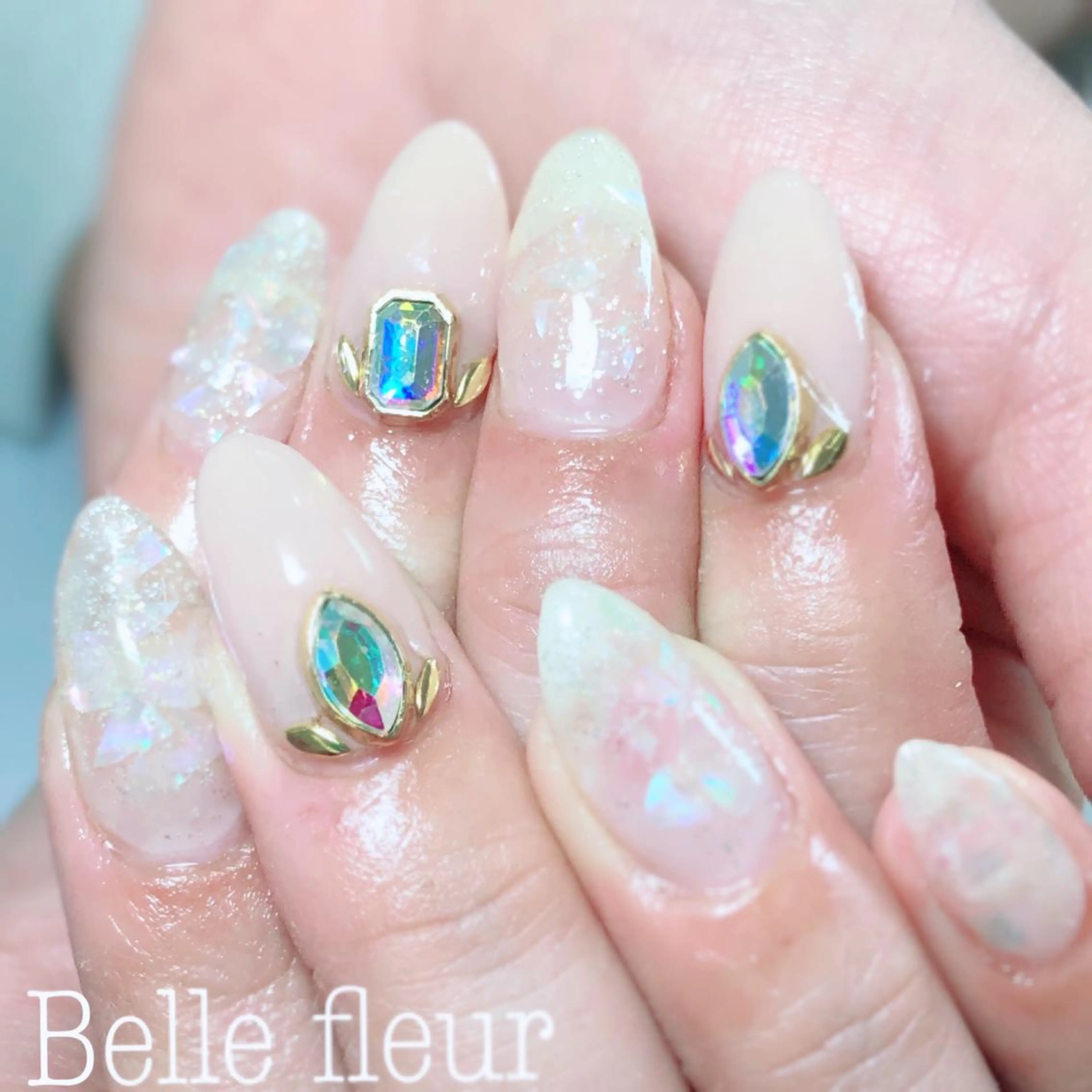 セミロング ネイル Belle fleurのネイルデザイン