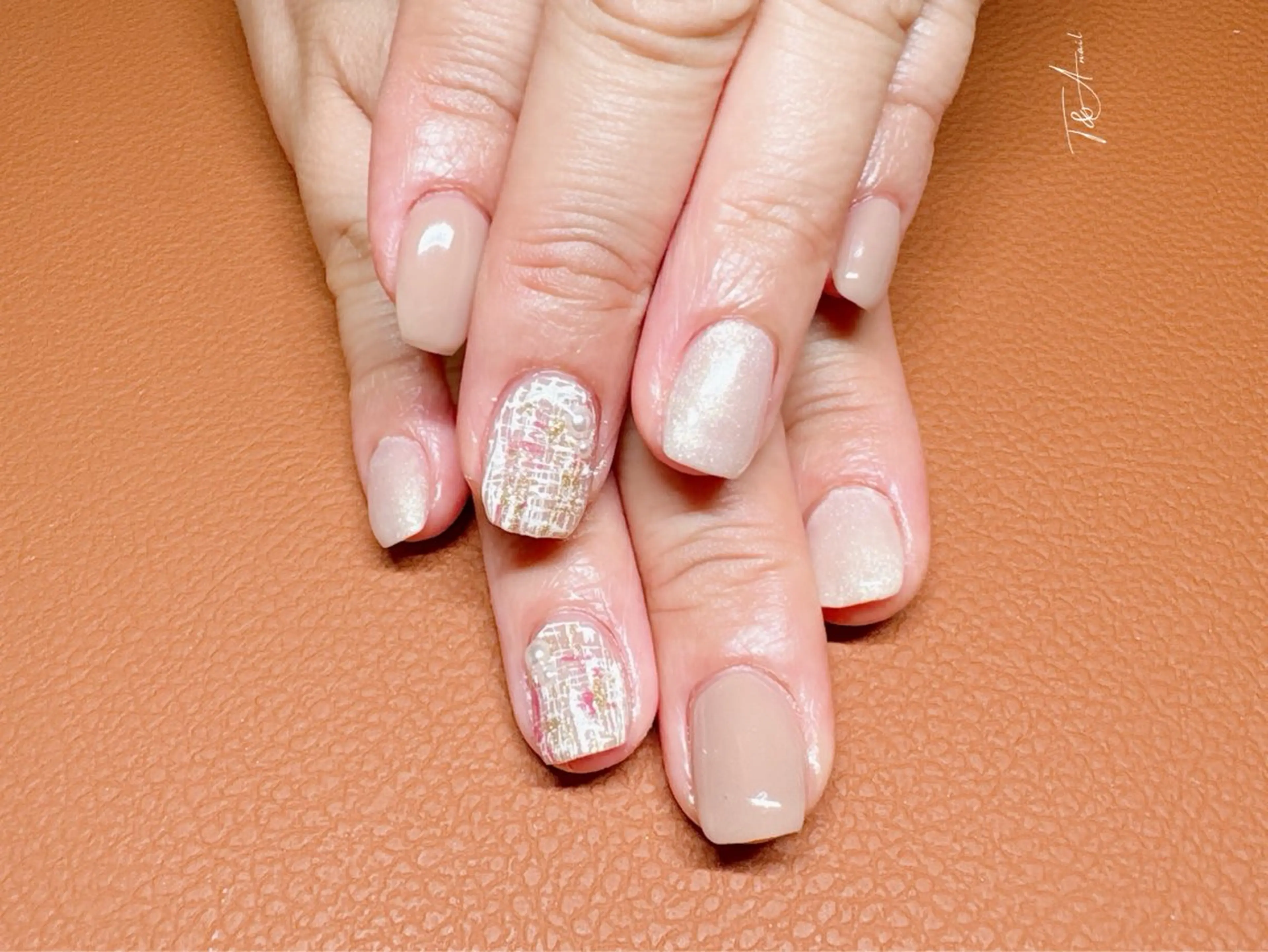 ネイル ジェルネイル オフィスネイル スカルプネイル ツイードネイル 冬ネイル ハンドネイル T&A nailのネイルデザイン