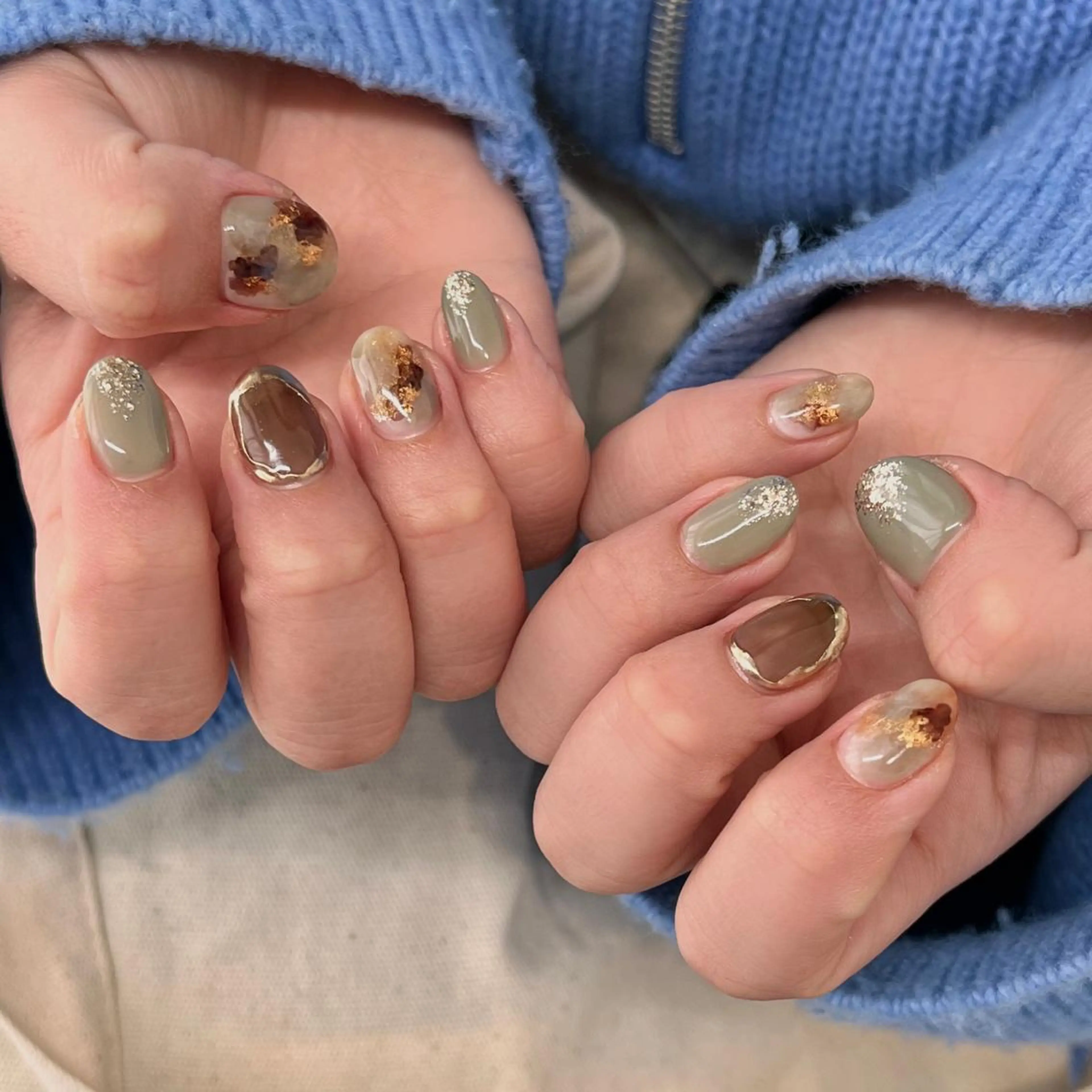 ミディアム ネイル マツエク・マツパ ハンドネイル REVIA_nail maiのネイルデザイン