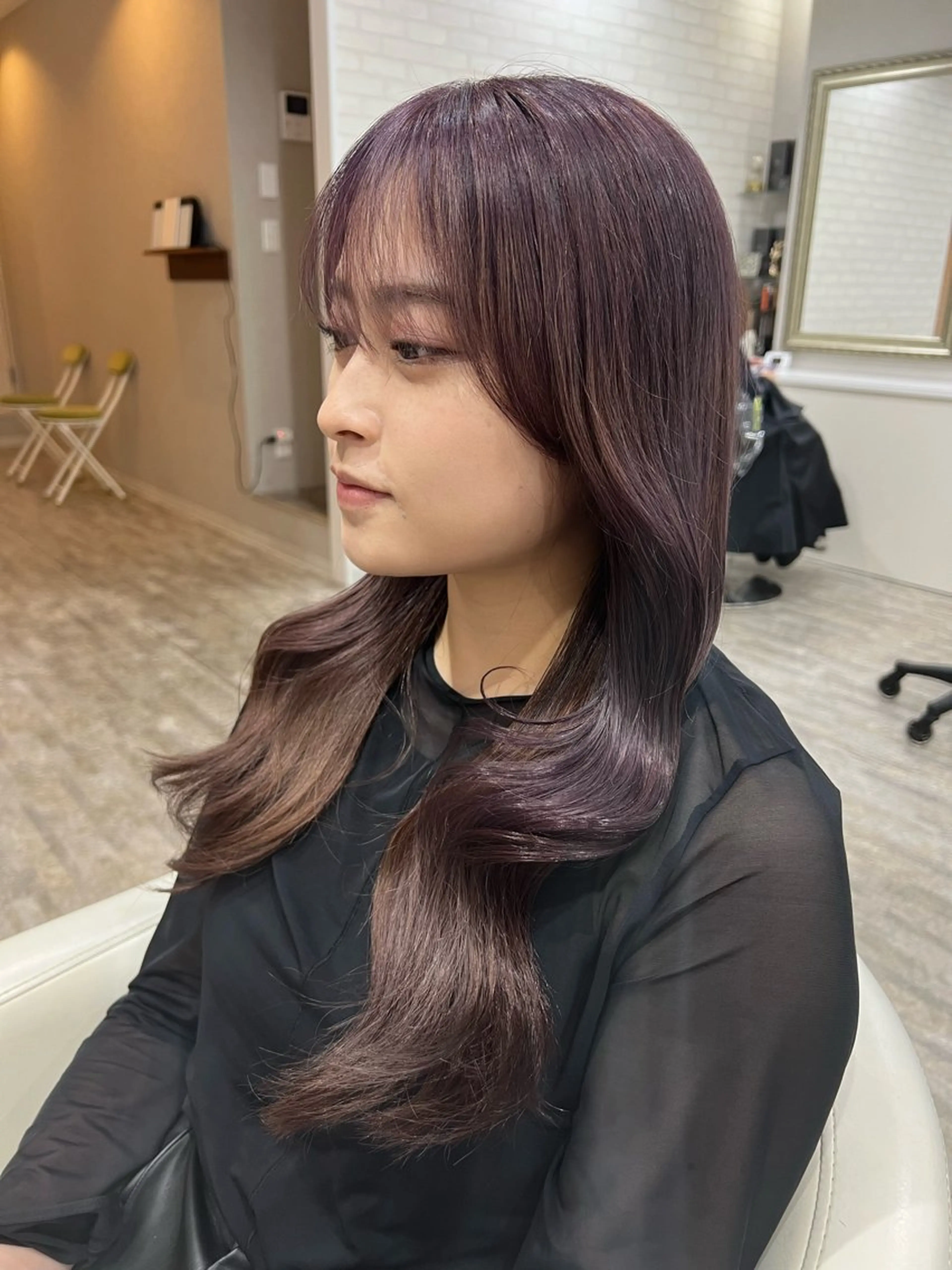 ロング 髪質改善 貸切サロンのヘアスタイル