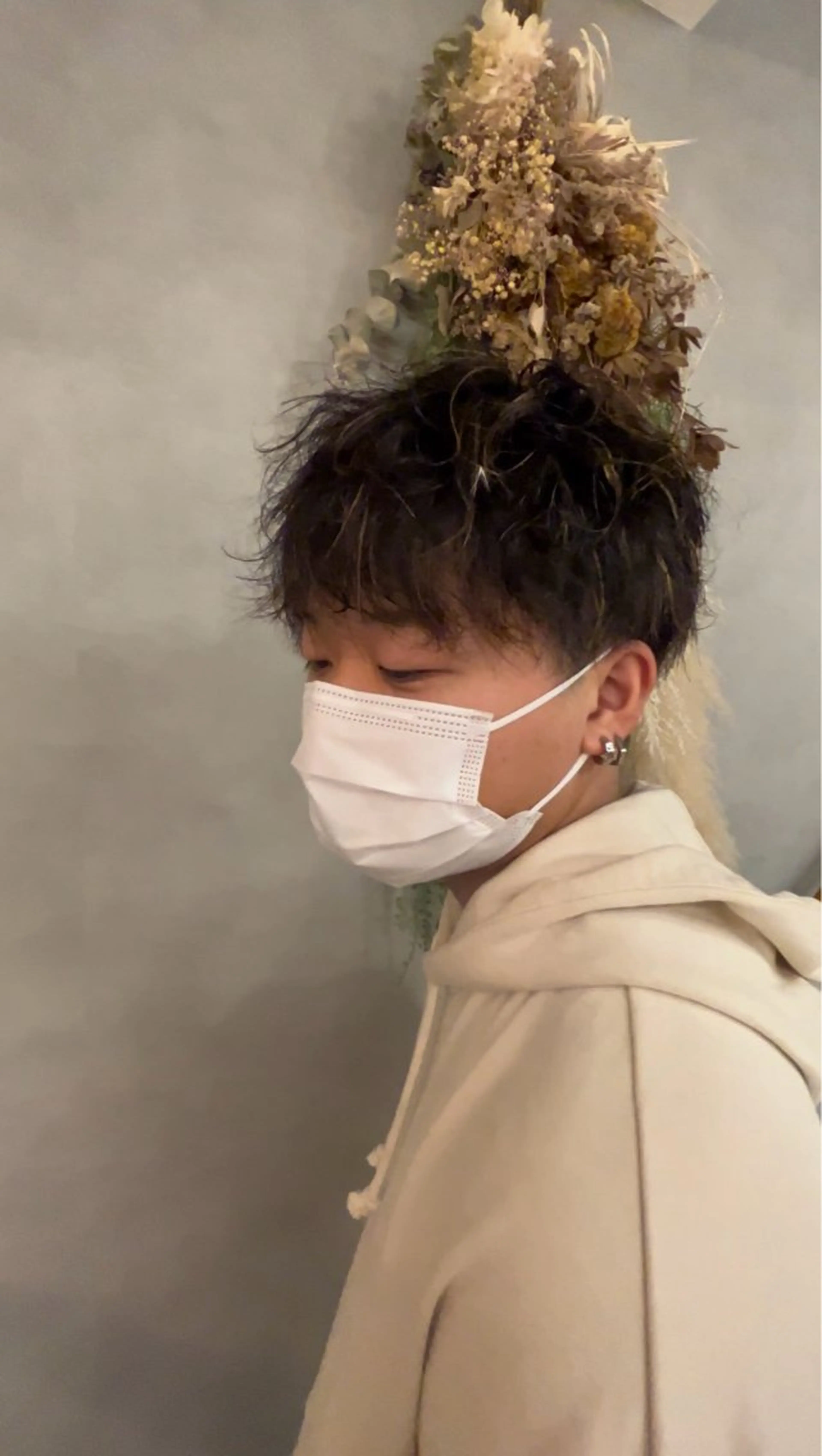 カラー パーマ メンズ メンズメッシュ 波巻きパーマ メッシュ men's salon NOA solte.所属・本間 さつきのヘアスタイル