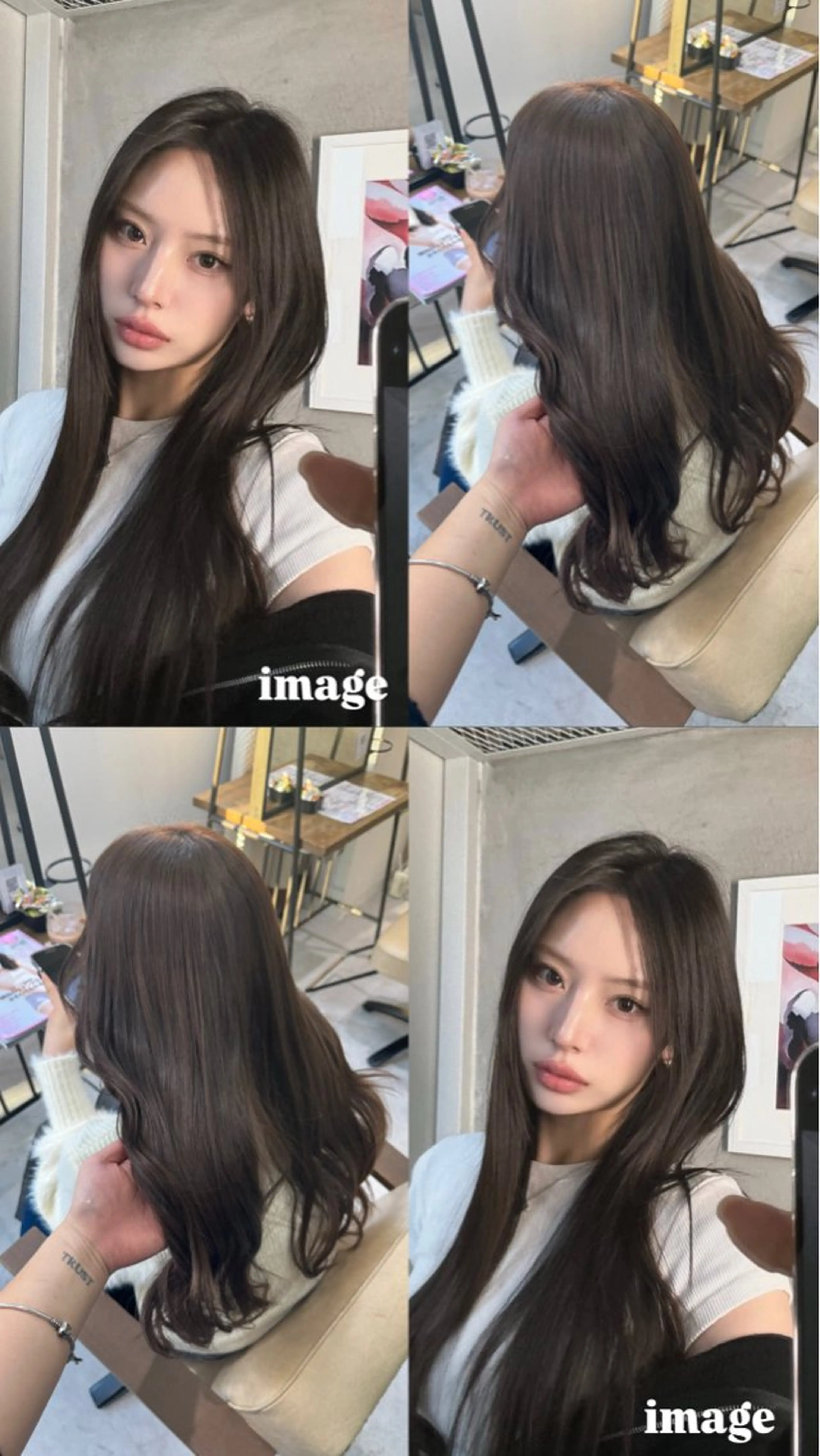 ロング カラー ブリーチ 透明感カラー ダブルカラー グレージュ ブリーチなしカラー ヘアカラー Ouka/Wカラー/ 大人艶カラーのヘアスタイル